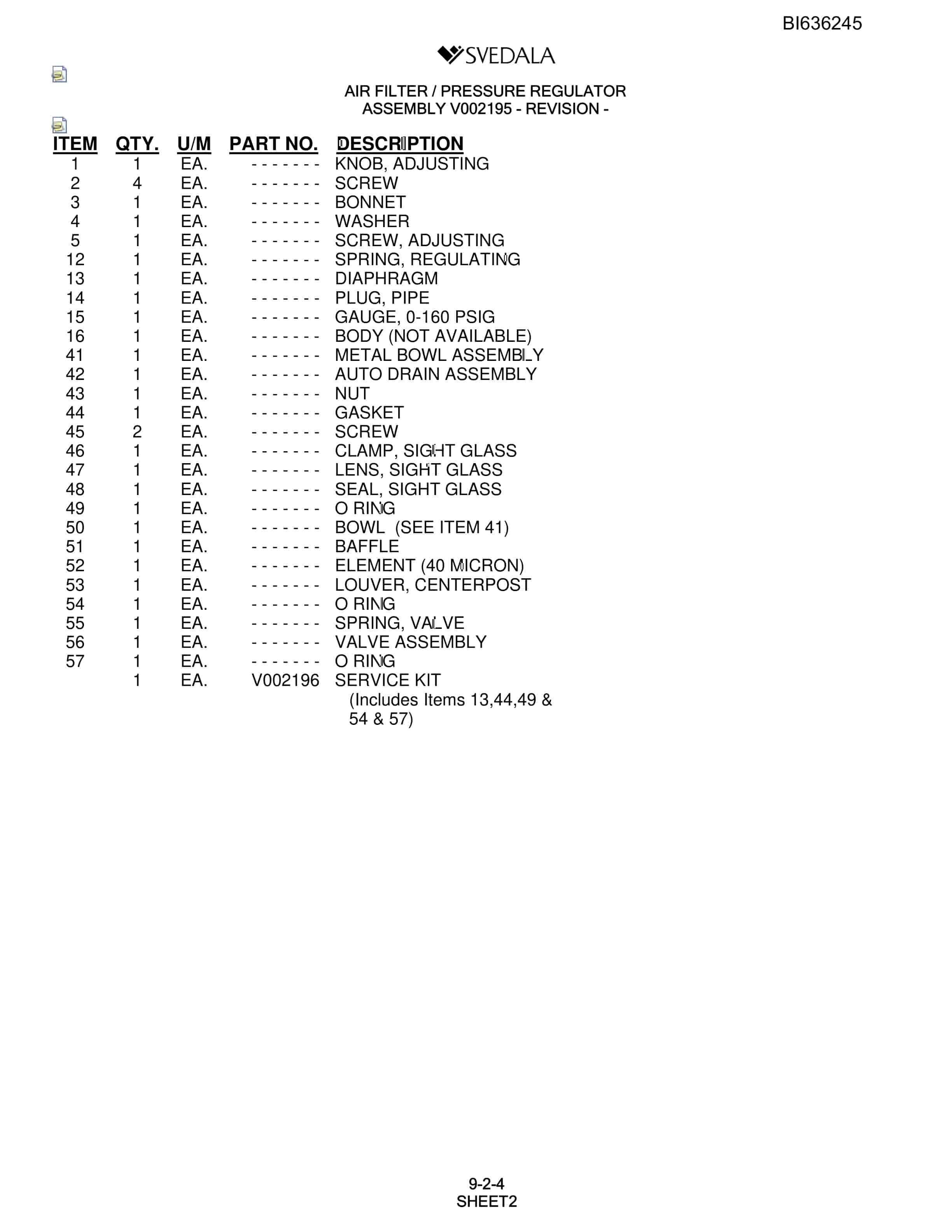 Bucyrus 400 Hydra-Trac Parts Catalog BI636245-5