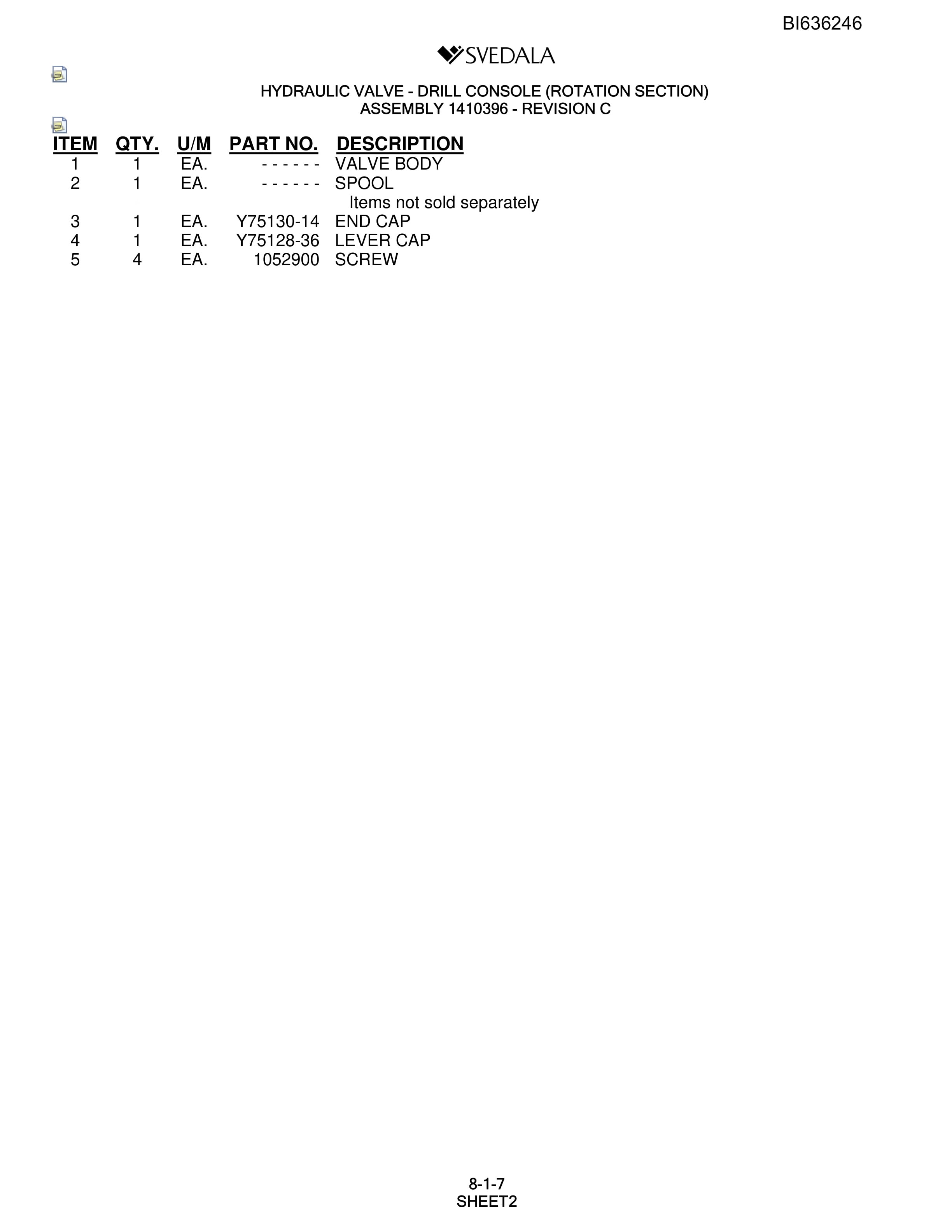 Bucyrus 400 Hydra-Trac Parts Catalog BI636246-3