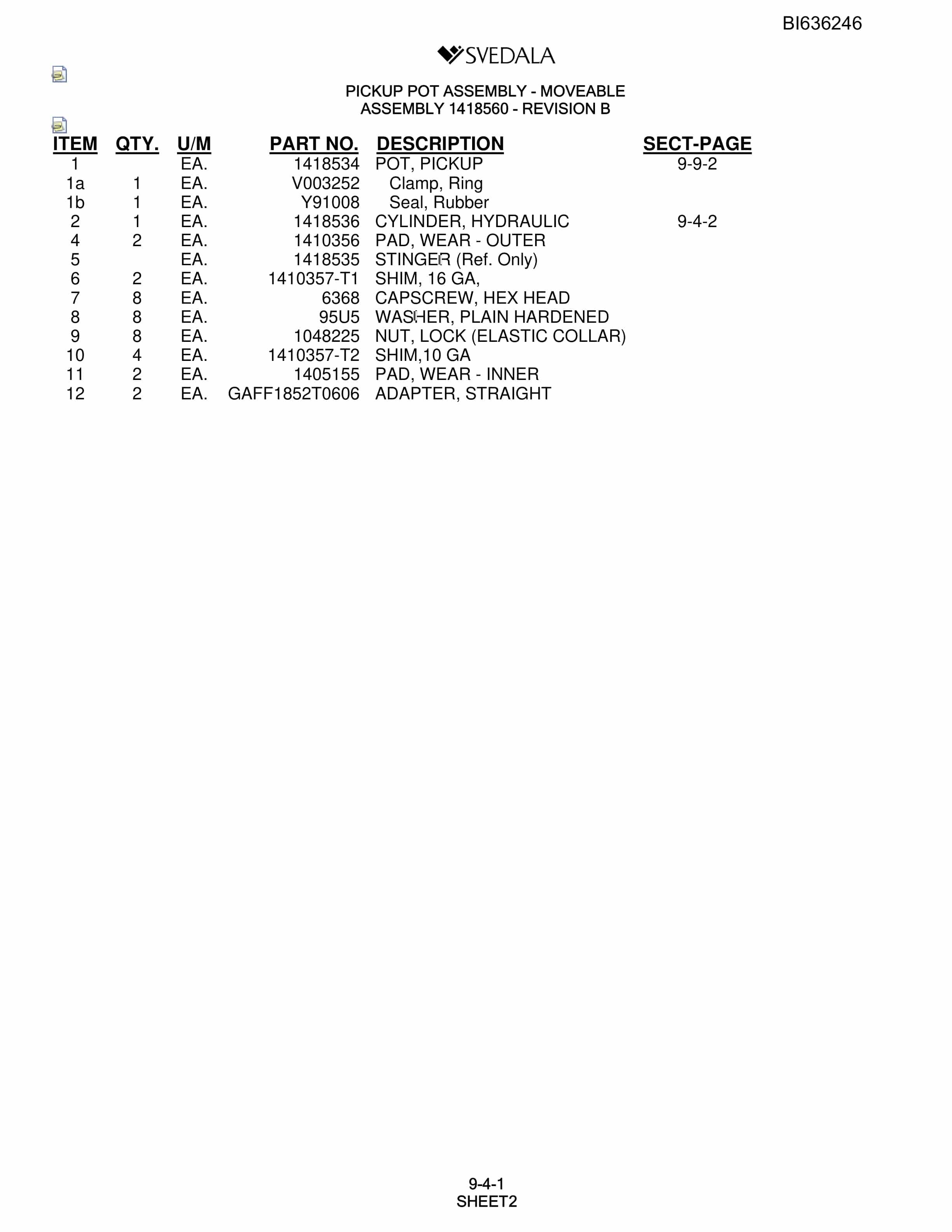 Bucyrus 400 Hydra-Trac Parts Catalog BI636246-5