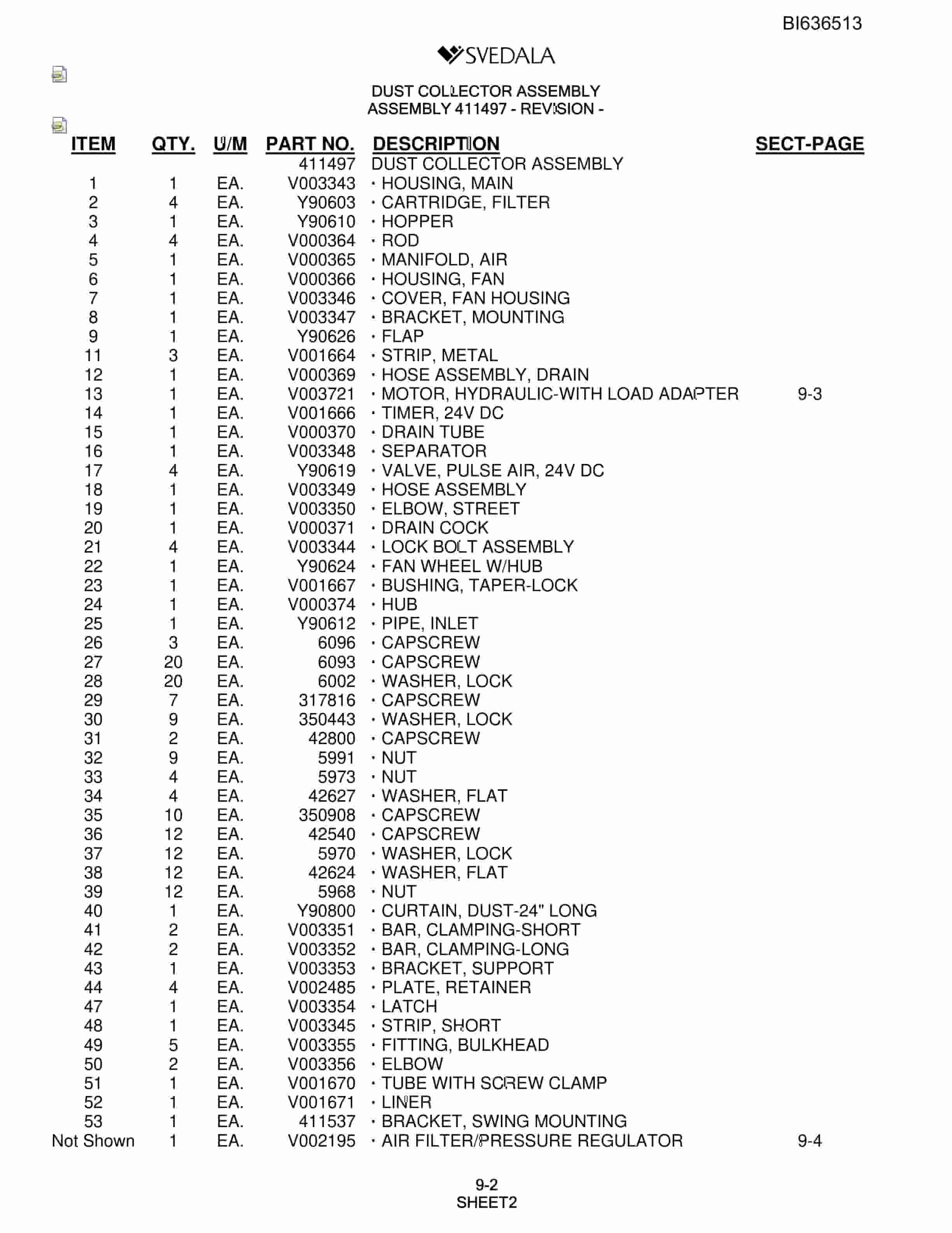 Bucyrus 400 Hydra-Trac Parts Catalog BI636513-4