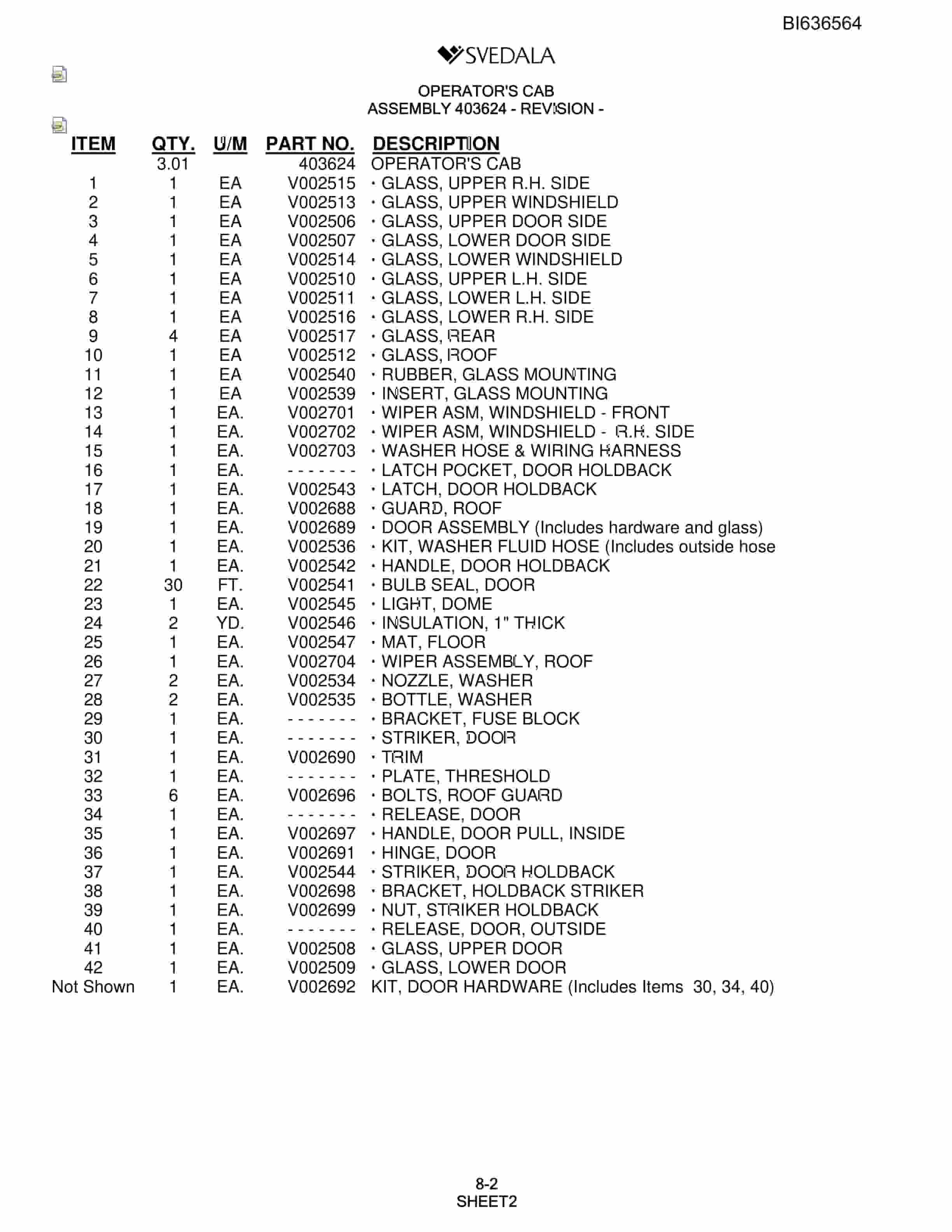 Bucyrus 400 Hydra-Trac Parts Catalog BI636564-3