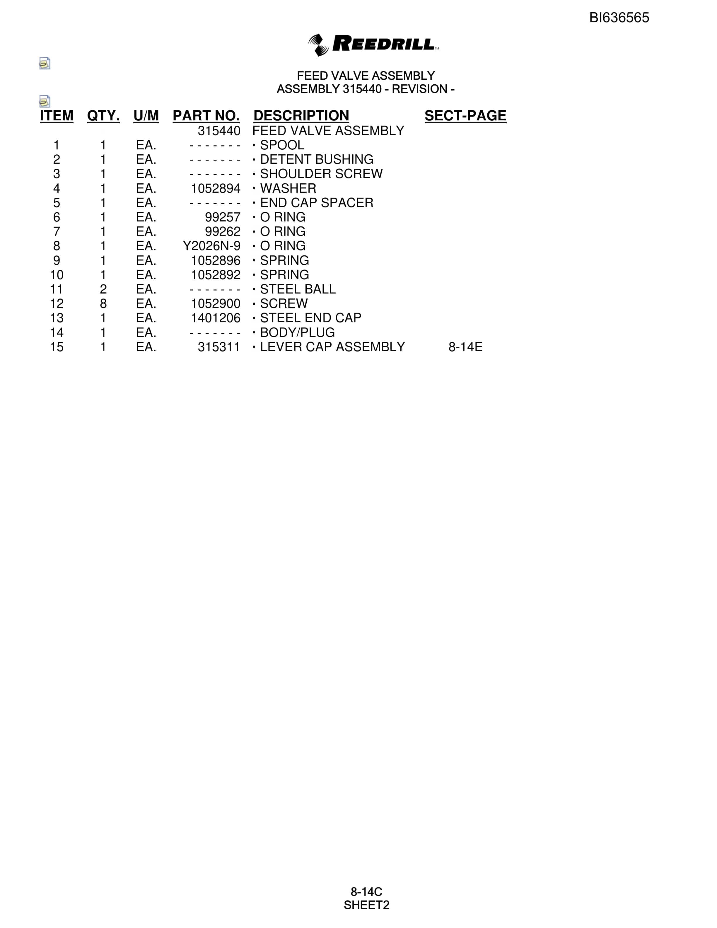 Bucyrus 402 Hydra-Trac Parts Catalog BI636565-3
