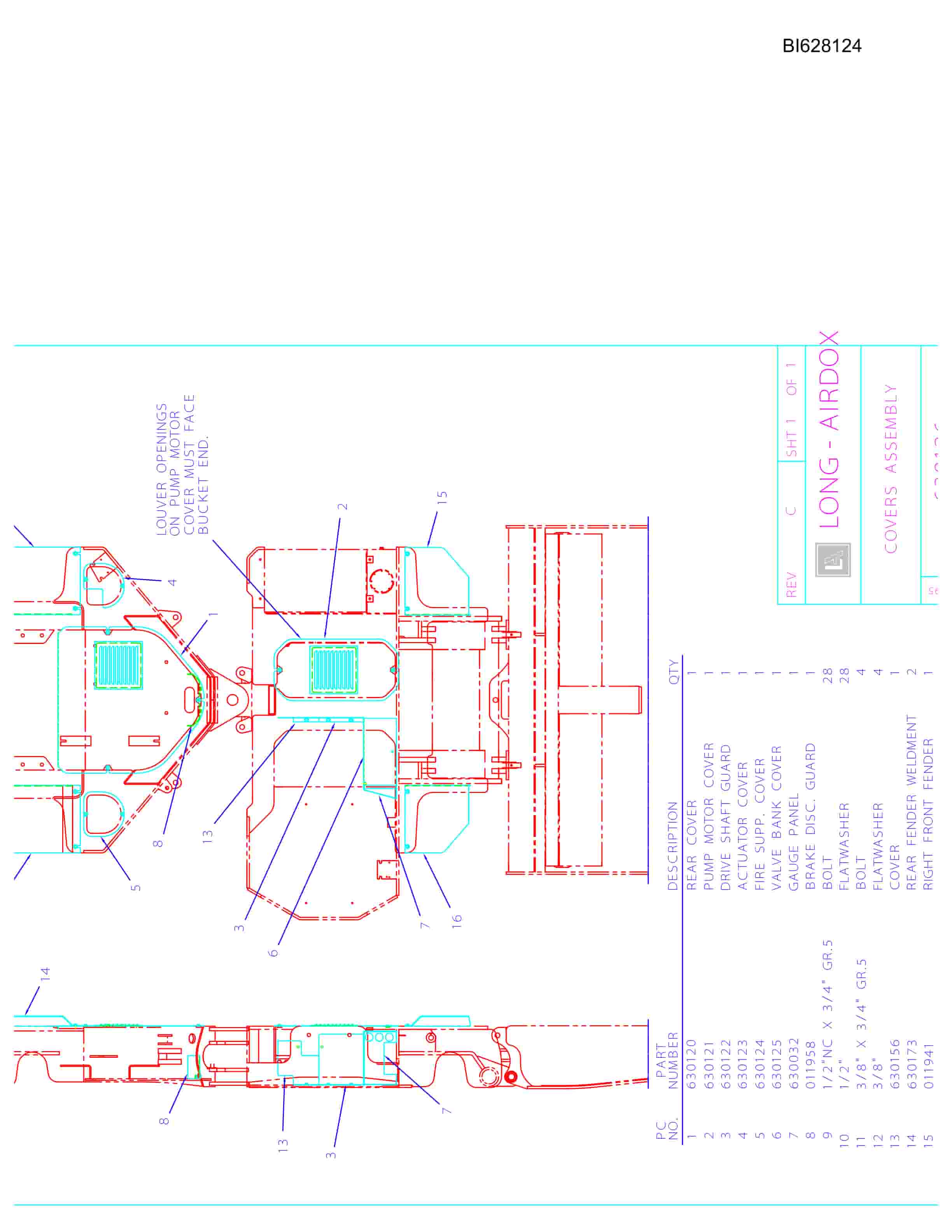 Bucyrus 482LA Parts Catalog BI628124-2