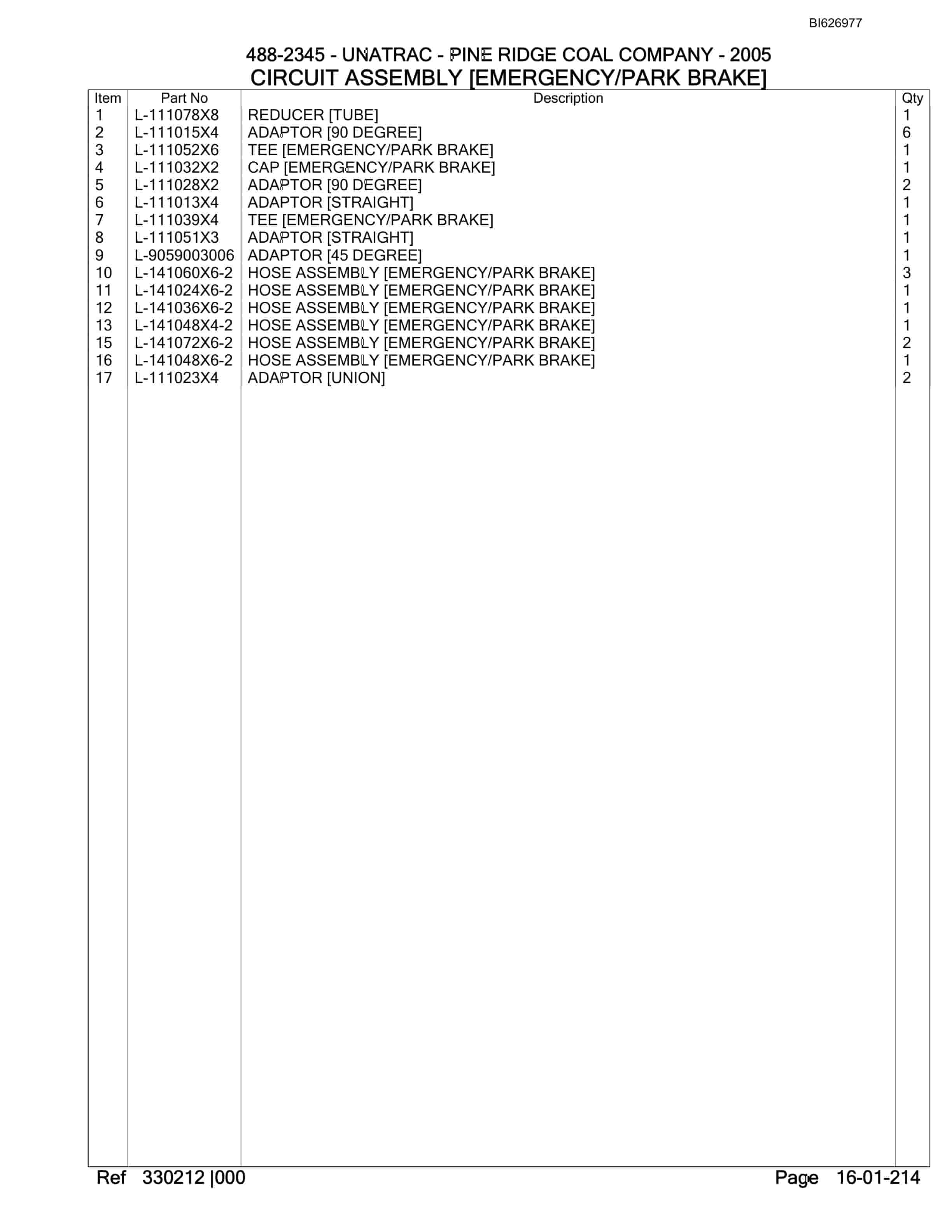 Bucyrus 488-2345-EX UN-A-TRAC Parts Catalog BI626977-4