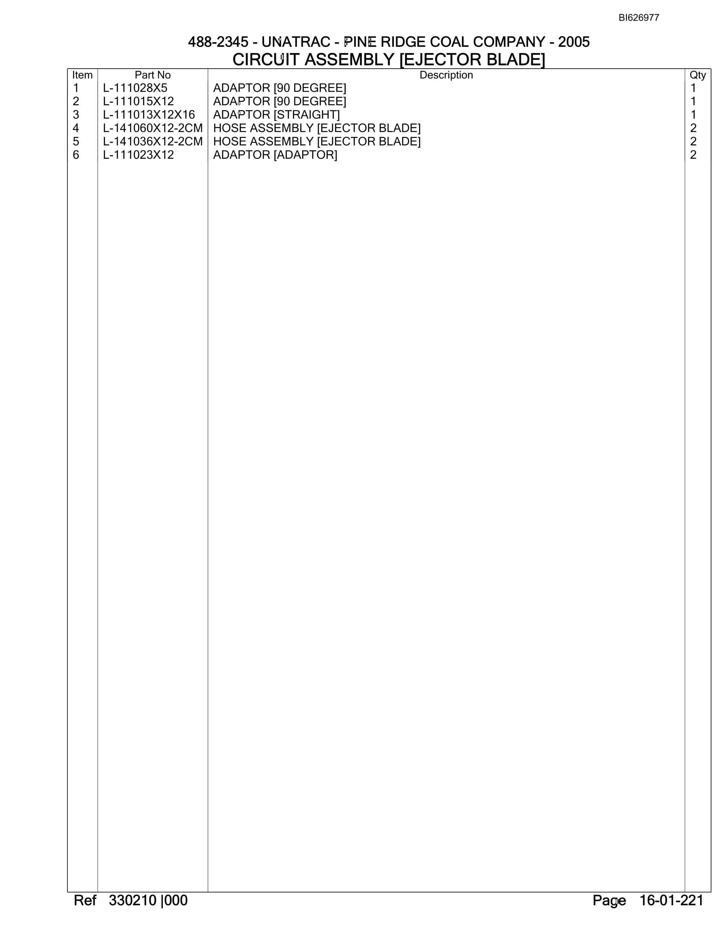 Bucyrus 488-2345-EX UN-A-TRAC Parts Catalog BI626977-5