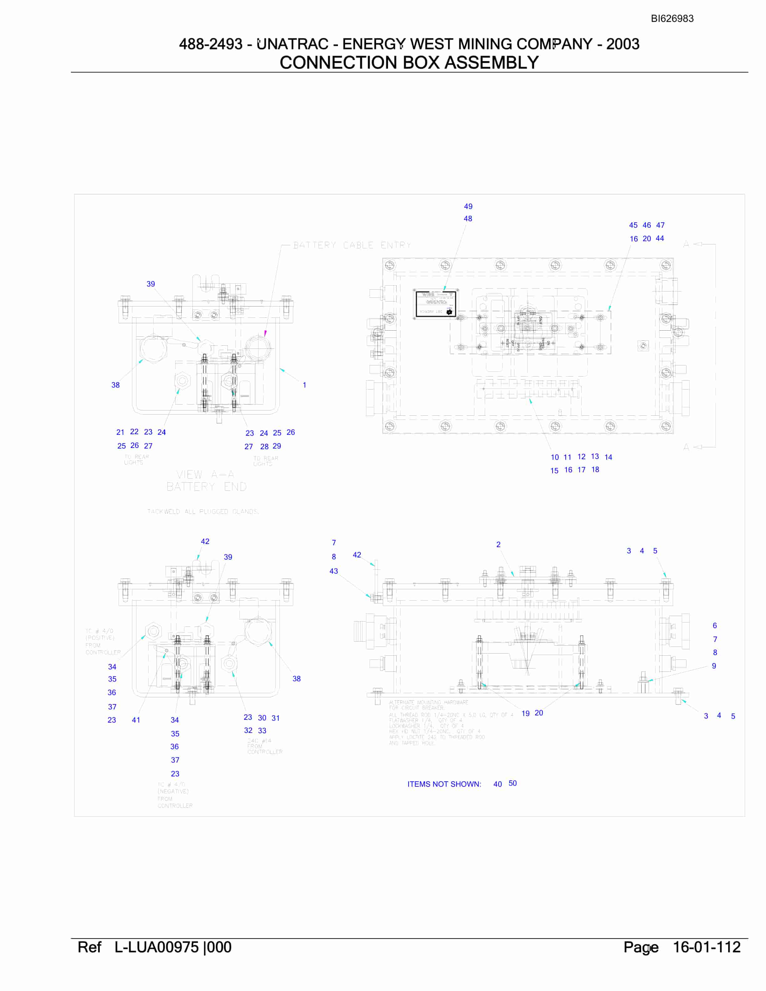 Bucyrus 488-2493 UN-A-TRAC Parts Catalog BI626983-2