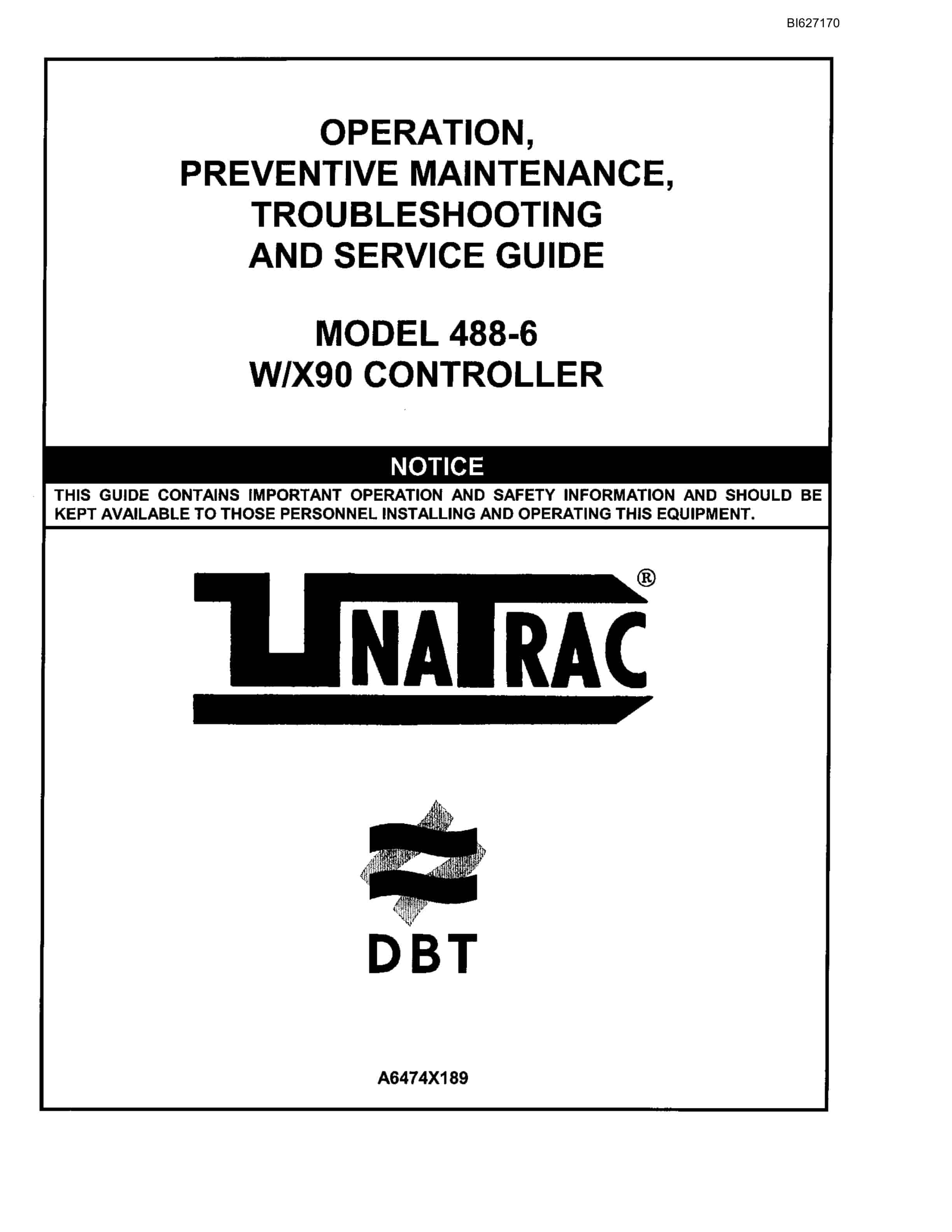 Bucyrus 488-2504 UN-A-TRAC Spare Parts List BI627170-3