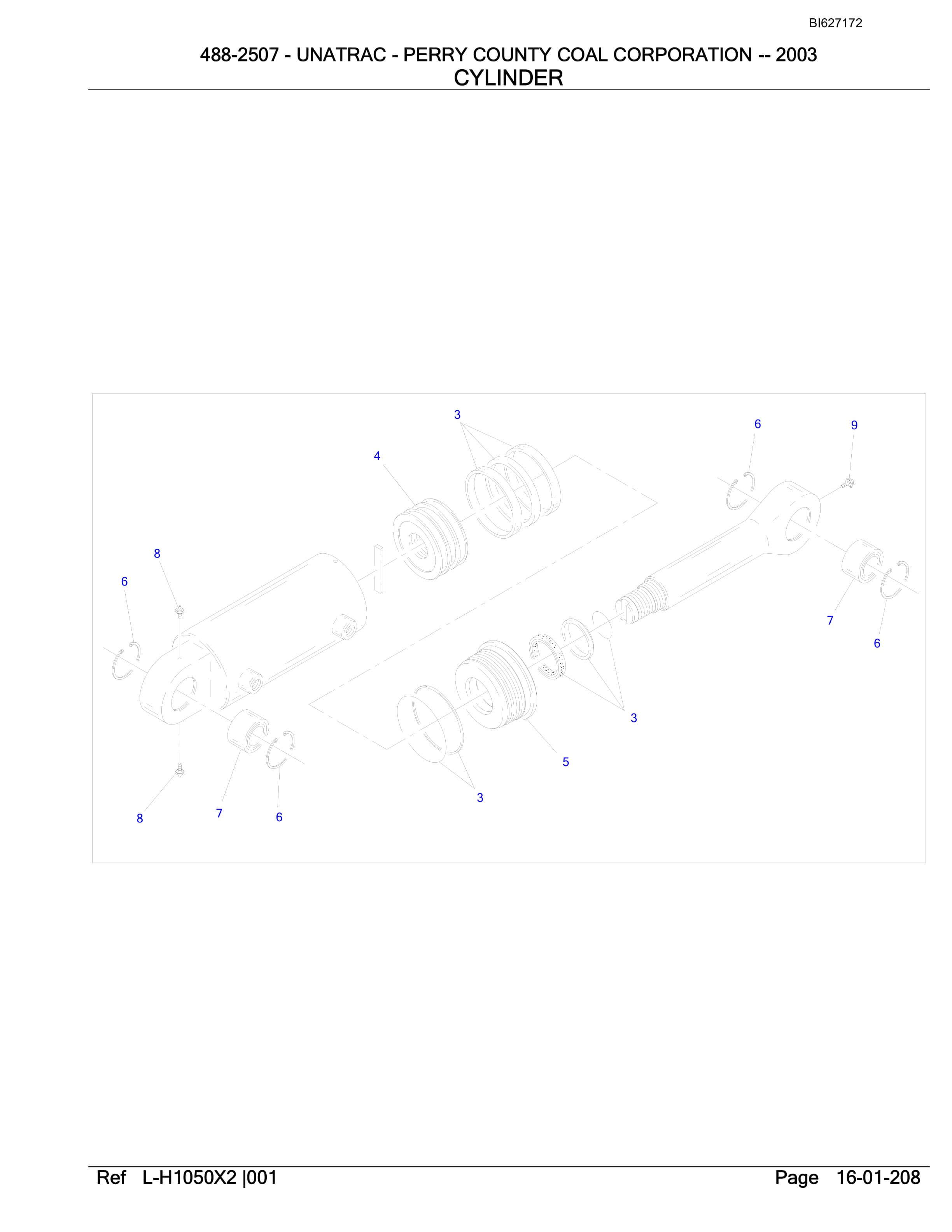 Bucyrus 488-2507 UN-A-TRAC Parts Catalog BI627172-3
