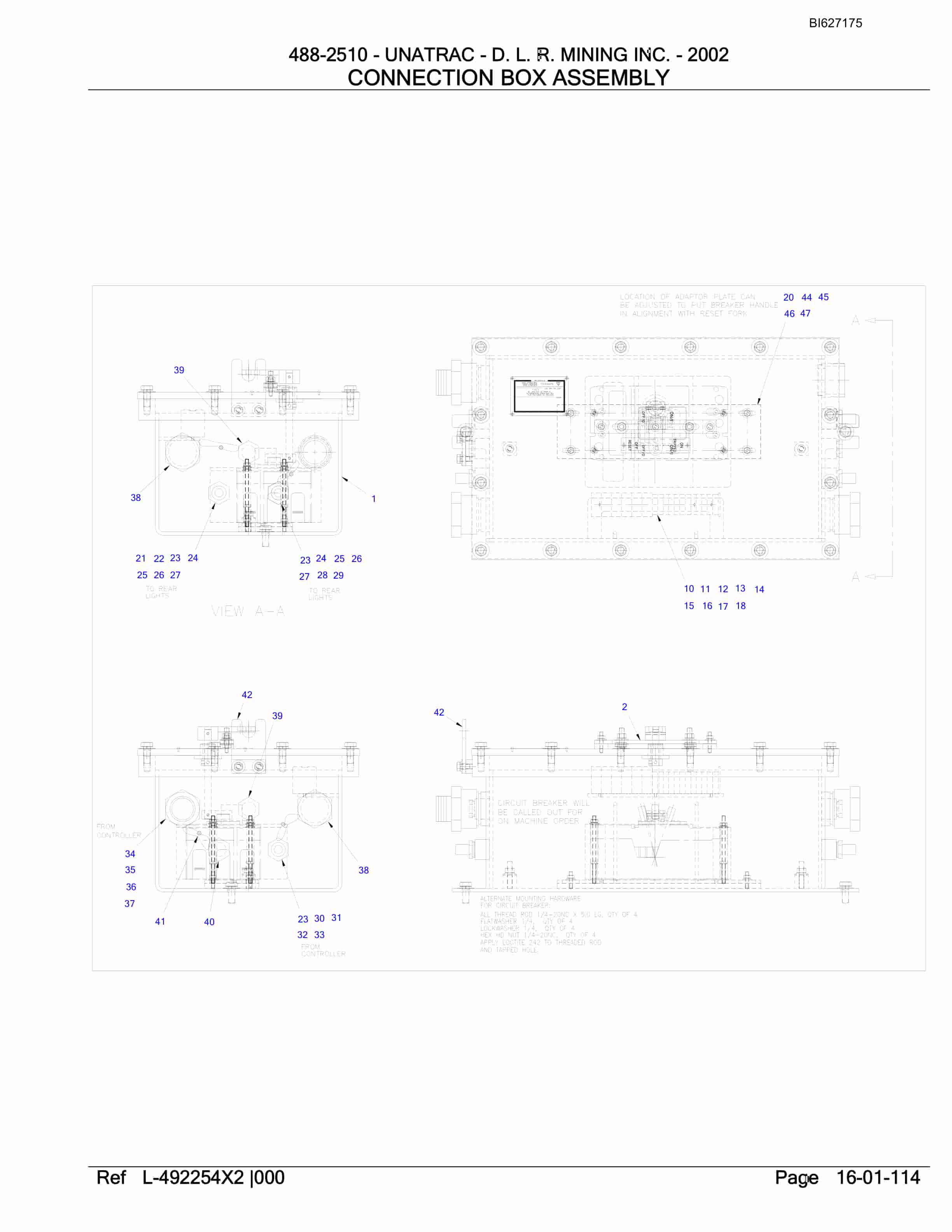 Bucyrus 488-2510 UN-A-TRAC Parts Catalog BI627175-2