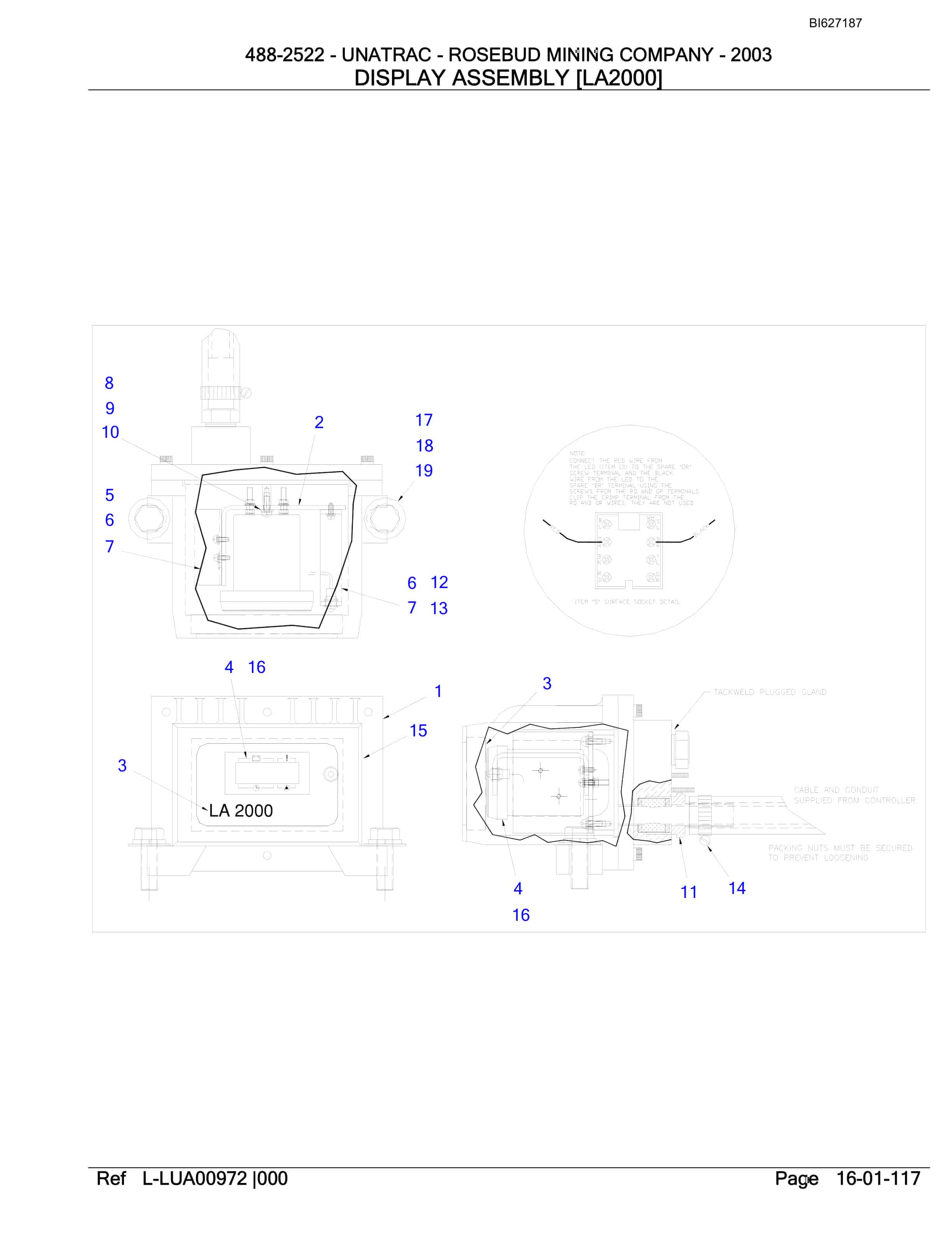 Bucyrus 488-2522 UN-A-TRAC Parts Catalog BI627187-2