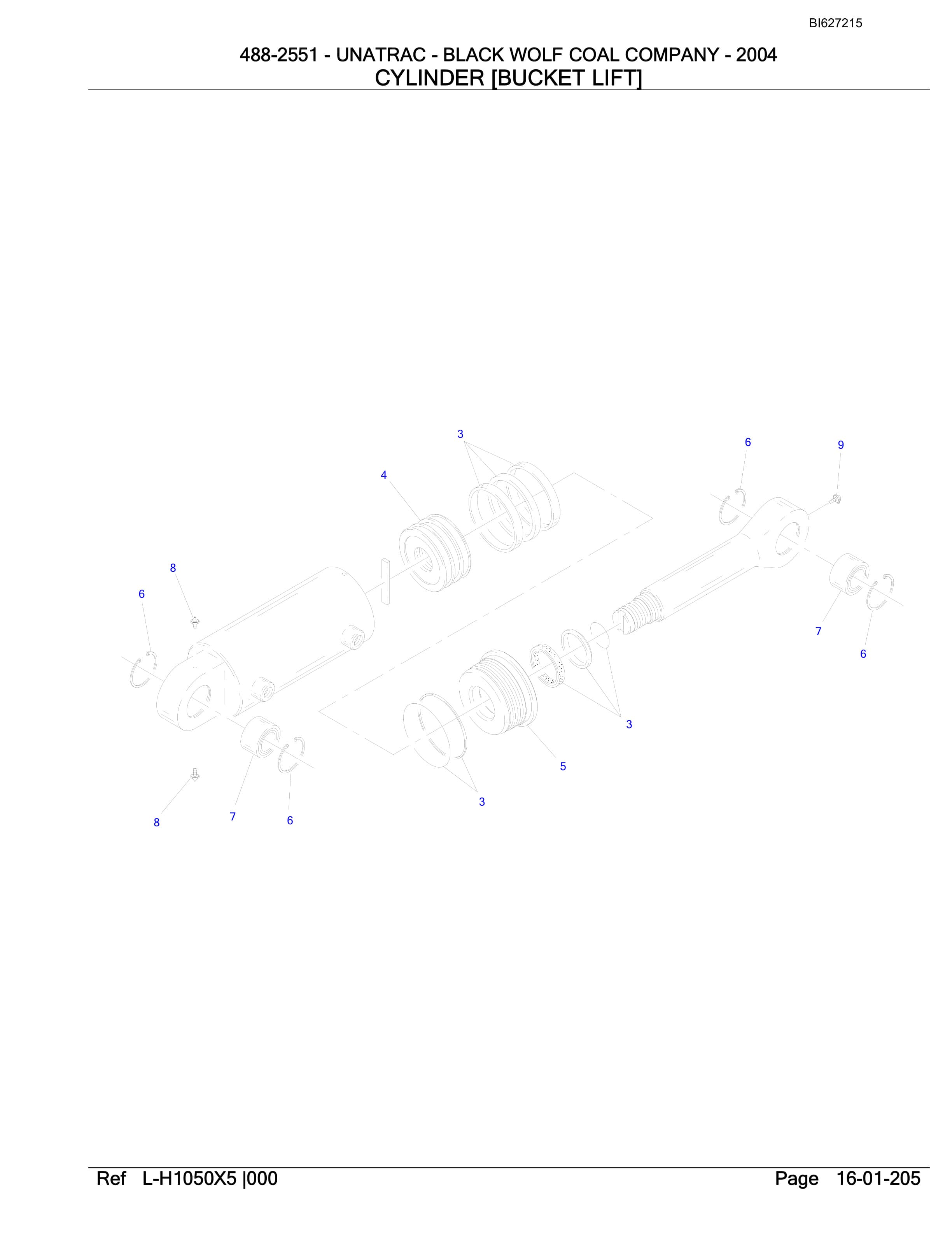 Bucyrus 488-2551 UN-A-TRAC Parts Catalog BI627215-3