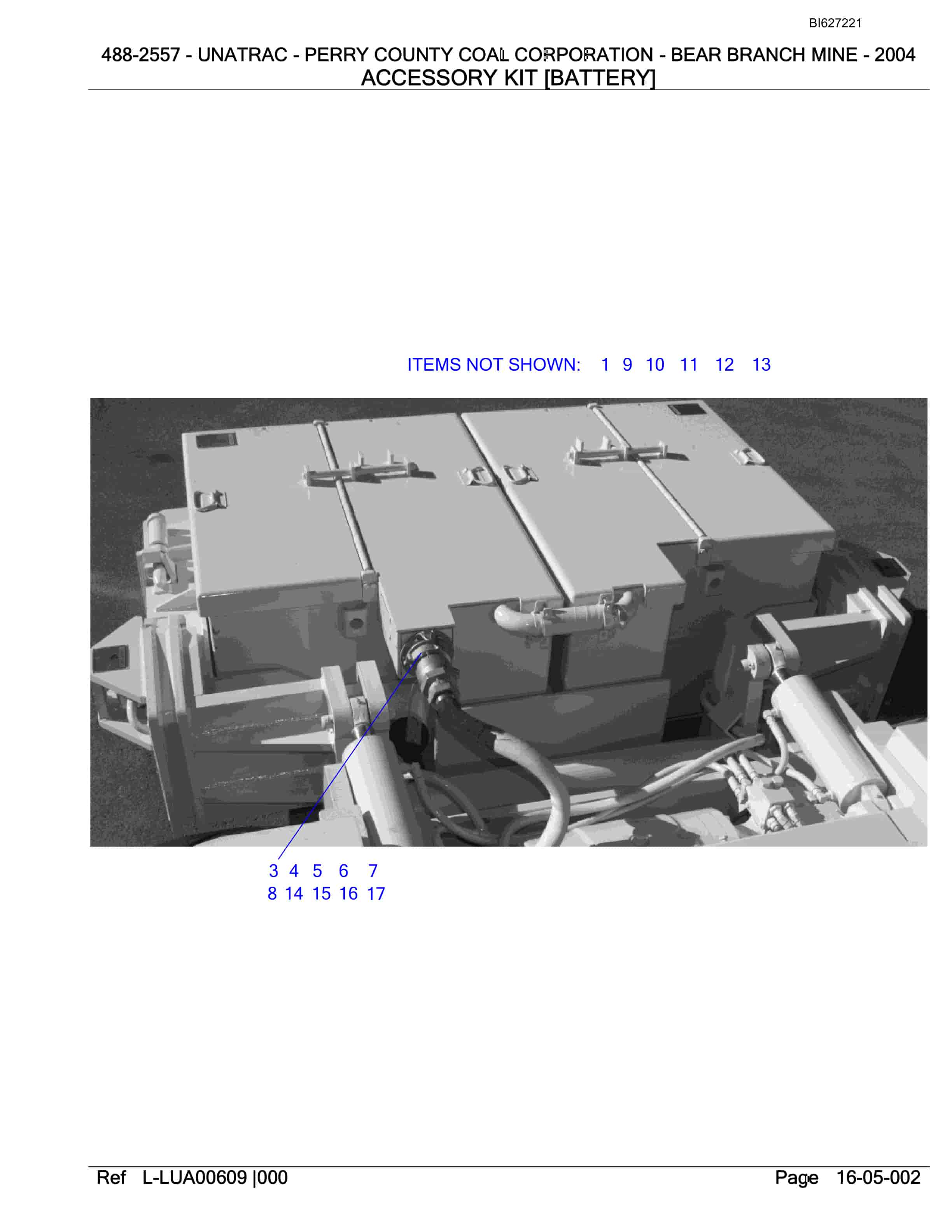 Bucyrus 488-2557 UN-A-TRAC Parts Catalog BI627221-4