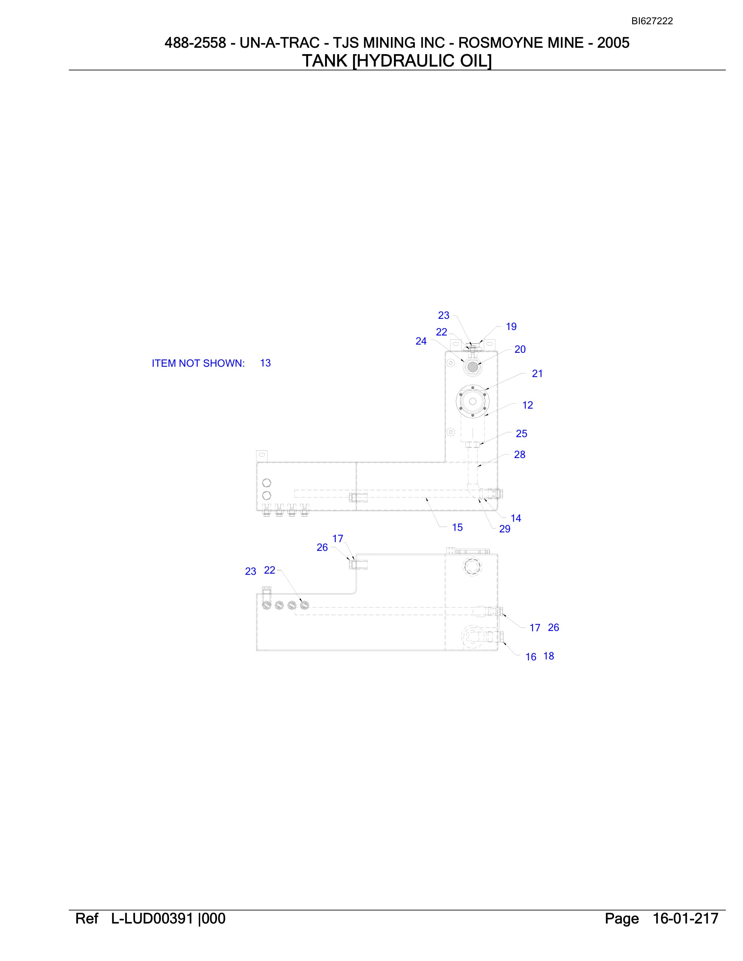 Bucyrus 488-2558 UN-A-TRAC Parts Catalog BI627222-4