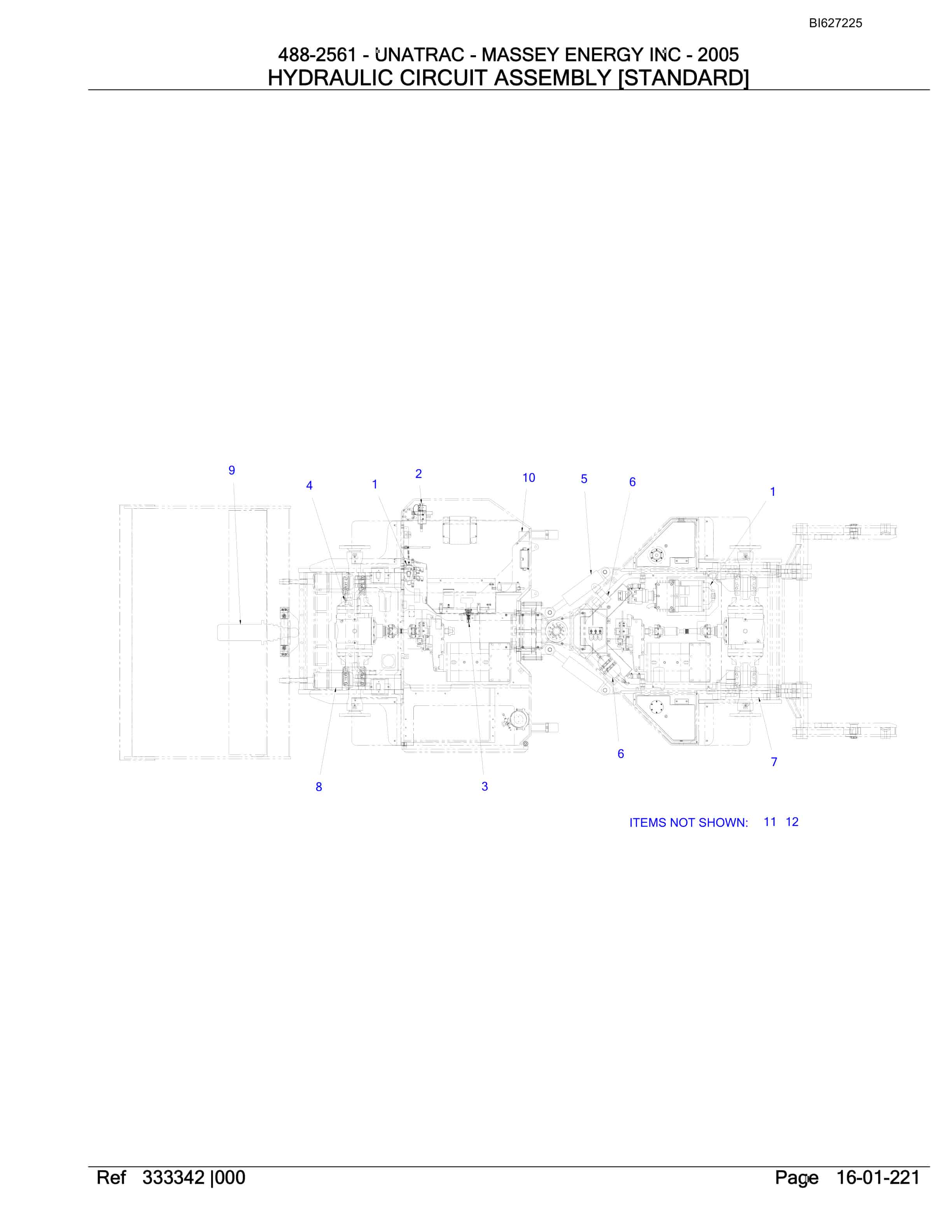 Bucyrus 488-2561 UN-A-TRAC Parts Catalog BI627225-4
