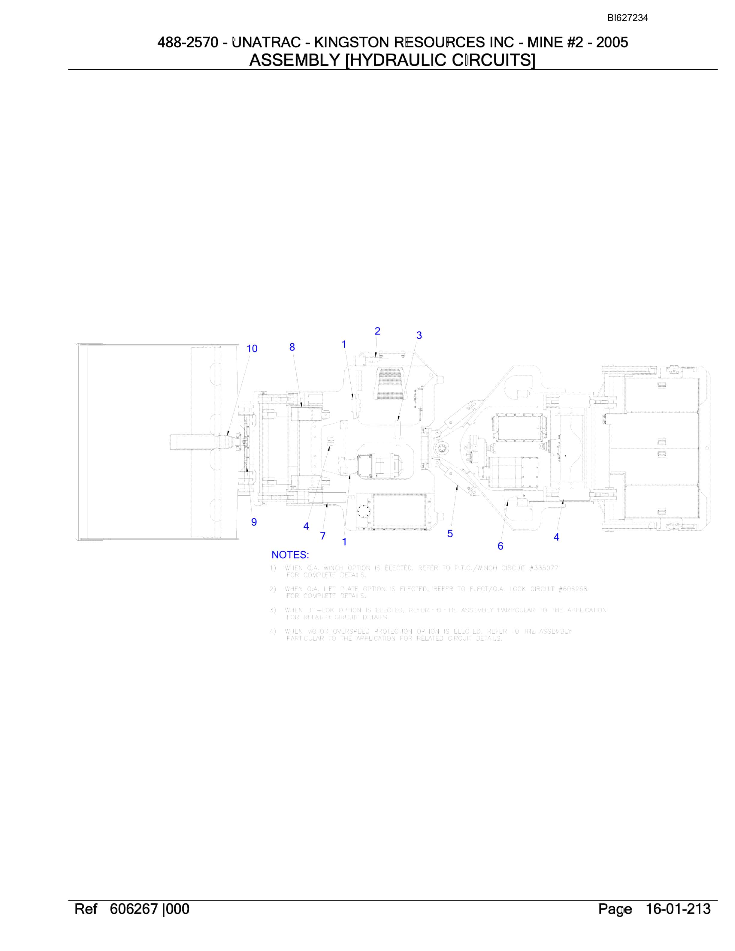 Bucyrus 488-2570R UN-A-TRAC Spare Parts List BI627234-3