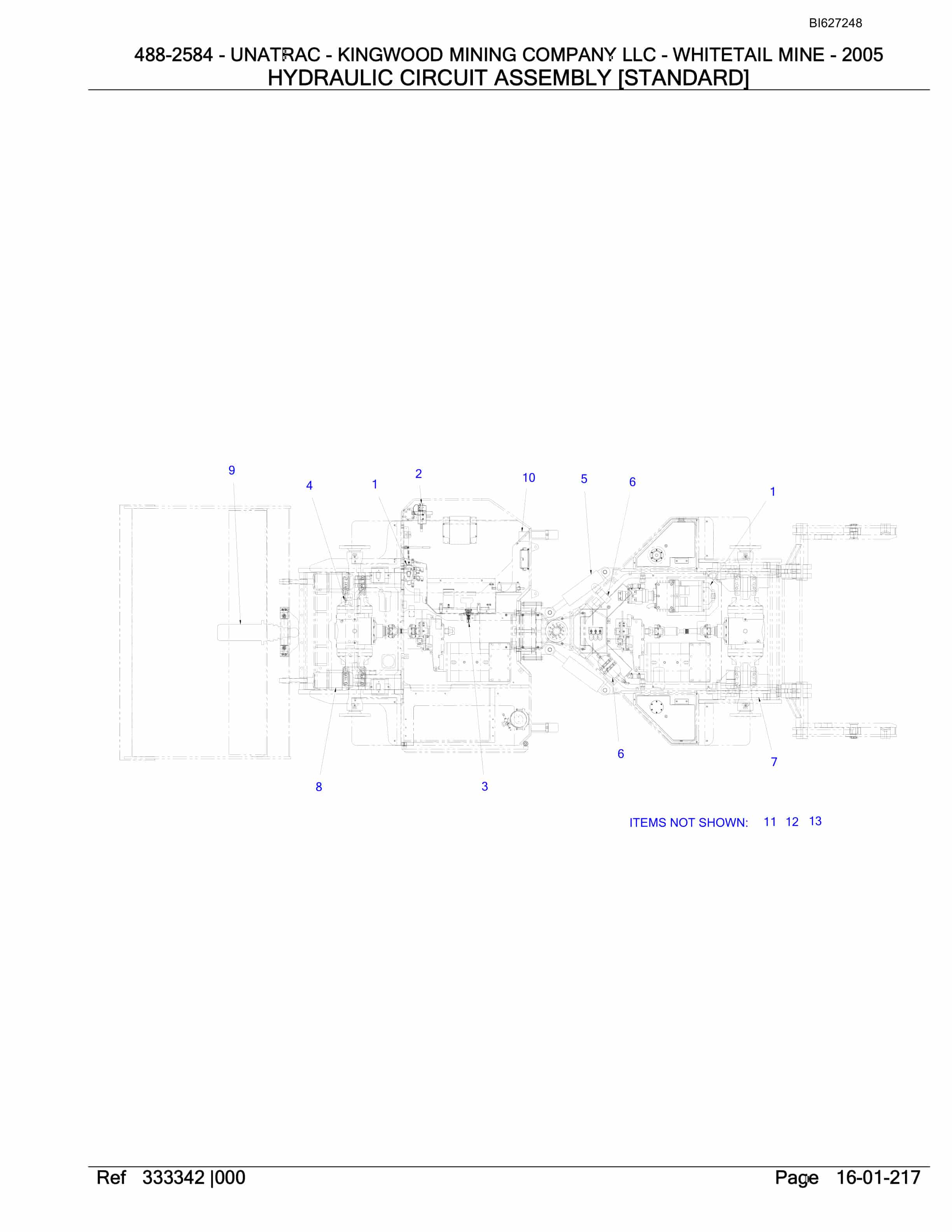 Bucyrus 488-2584 UN-A-TRAC Parts Catalog BI627248-3