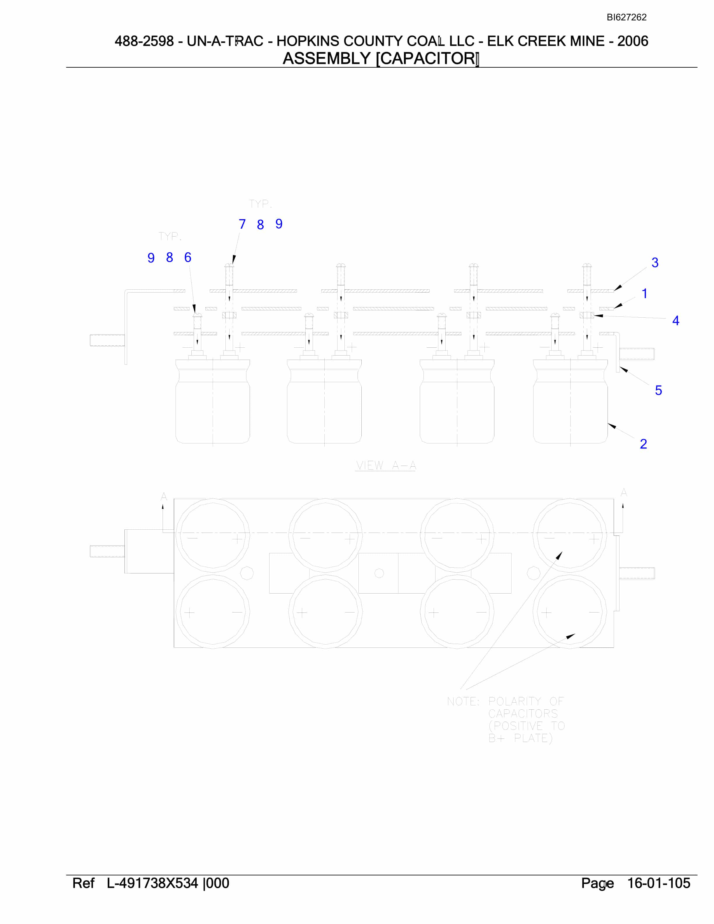 Bucyrus 488-2598 UN-A-TRAC Parts Catalog BI627262-2