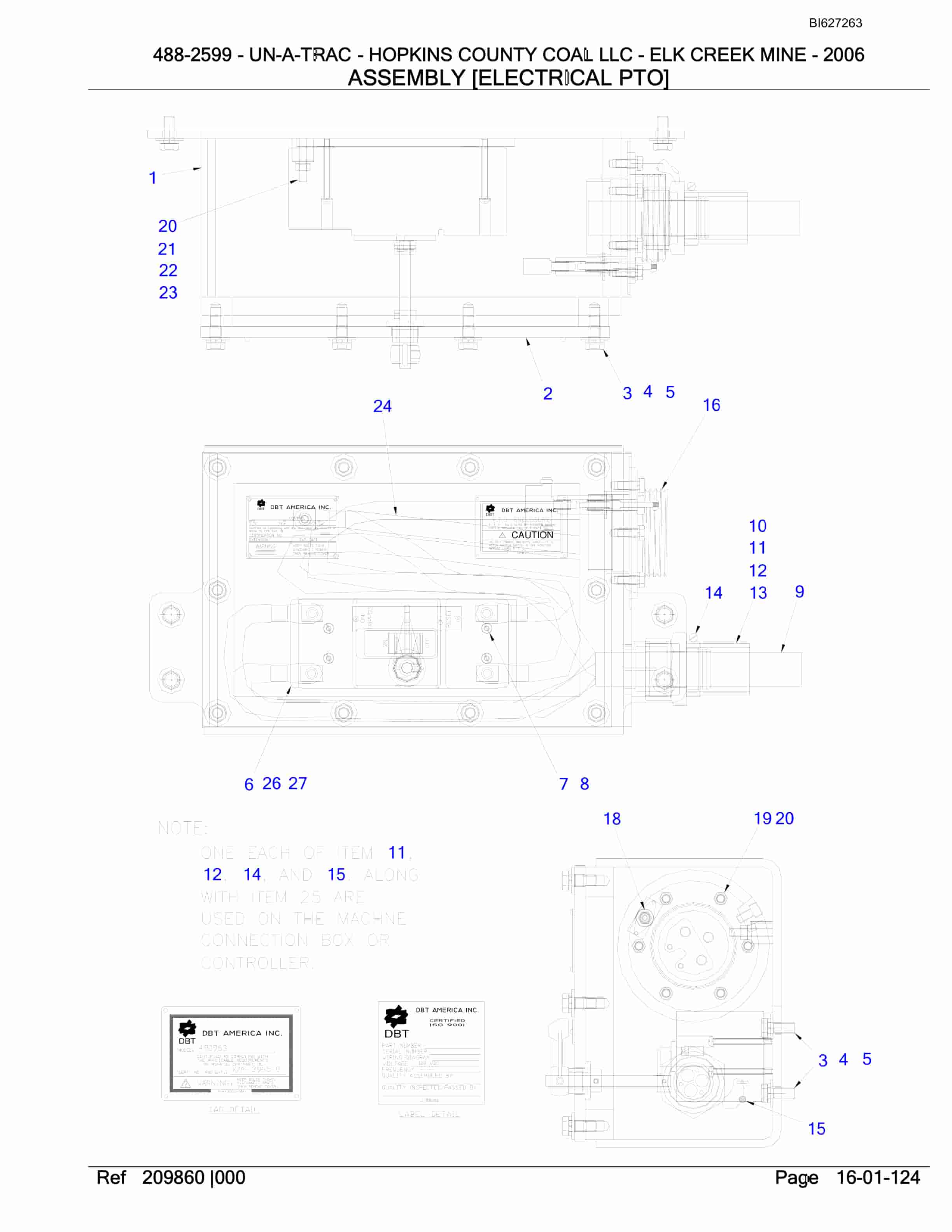 Bucyrus 488-2599 UN-A-TRAC Parts Catalog BI627263-3