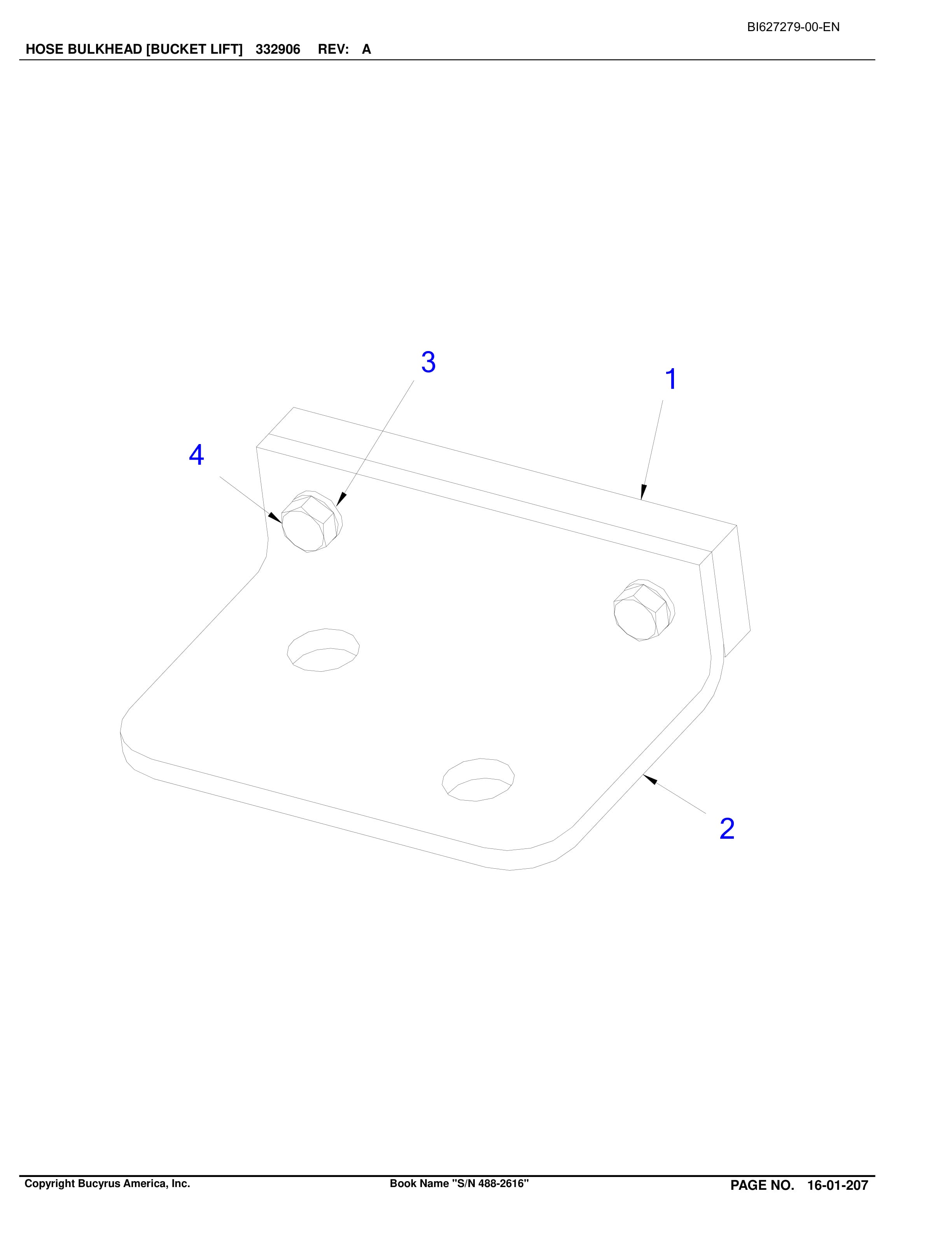 Bucyrus 488-2616 UN-A-TRAC Spare Parts List BI627279-5