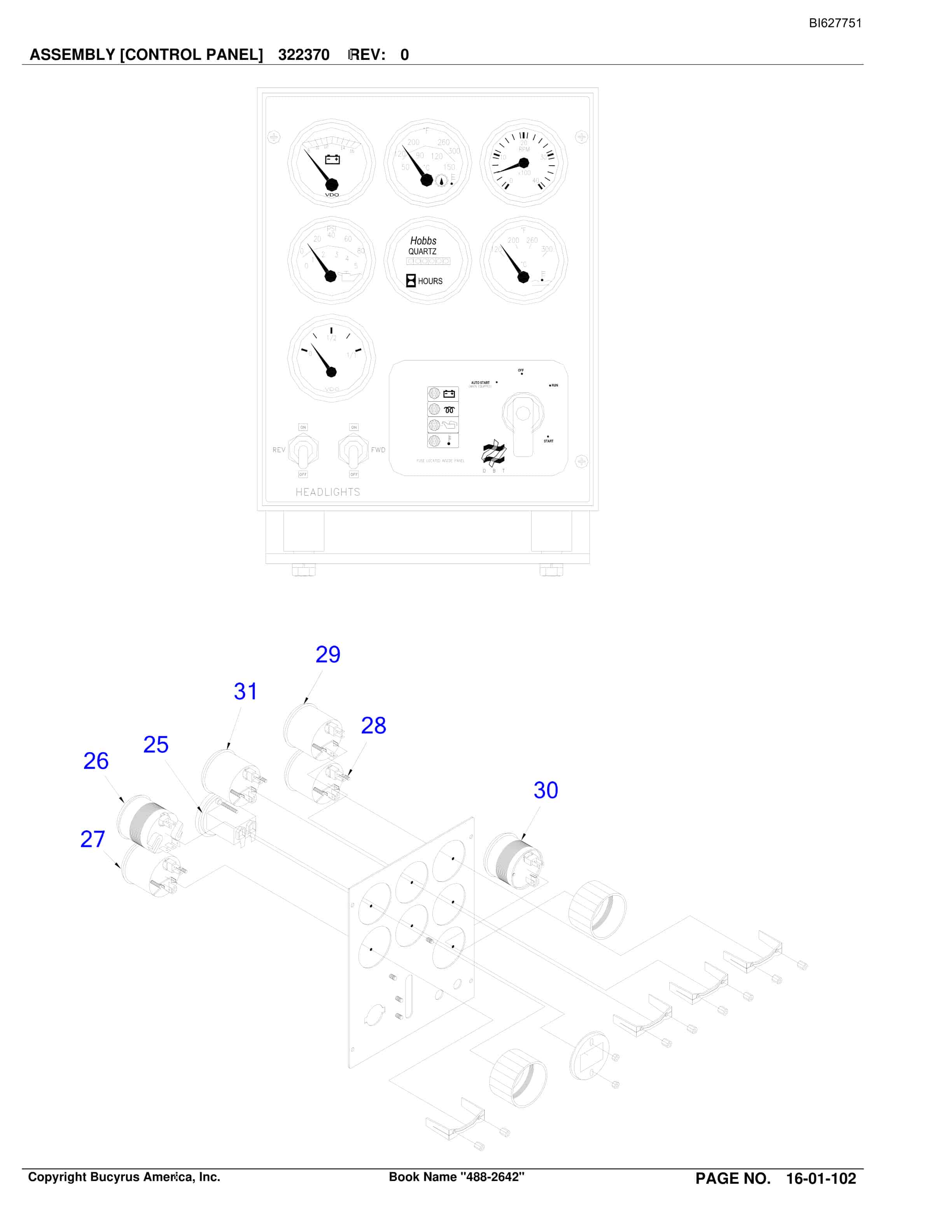 Bucyrus 488-2642 UN-A-TRAC Parts Catalog BI627751-2