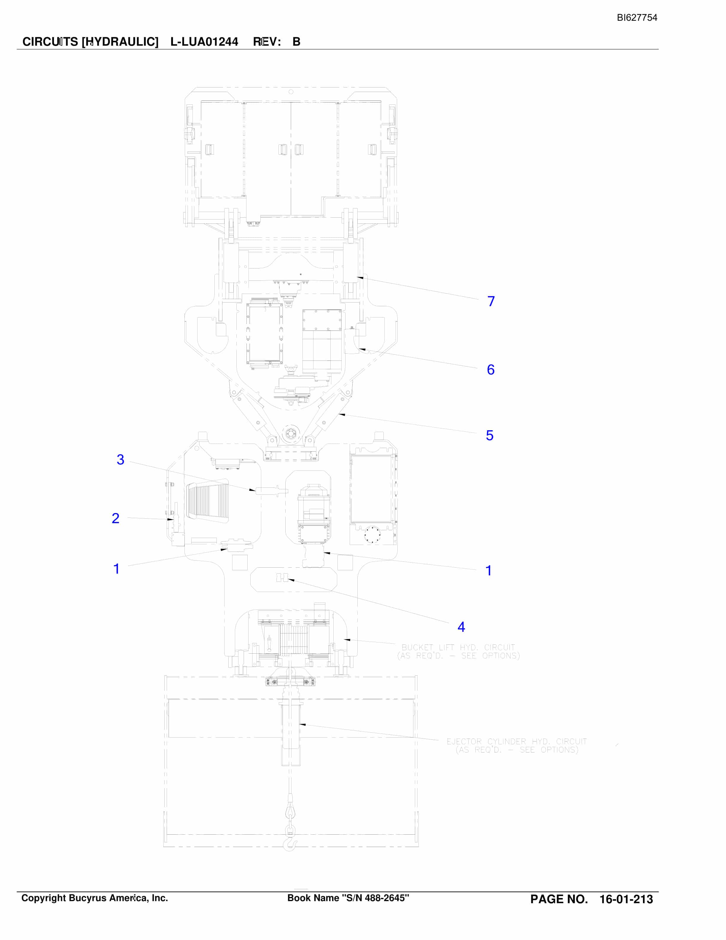 Bucyrus 488-2645 UN-A-TRAC Parts Catalog BI627754-4