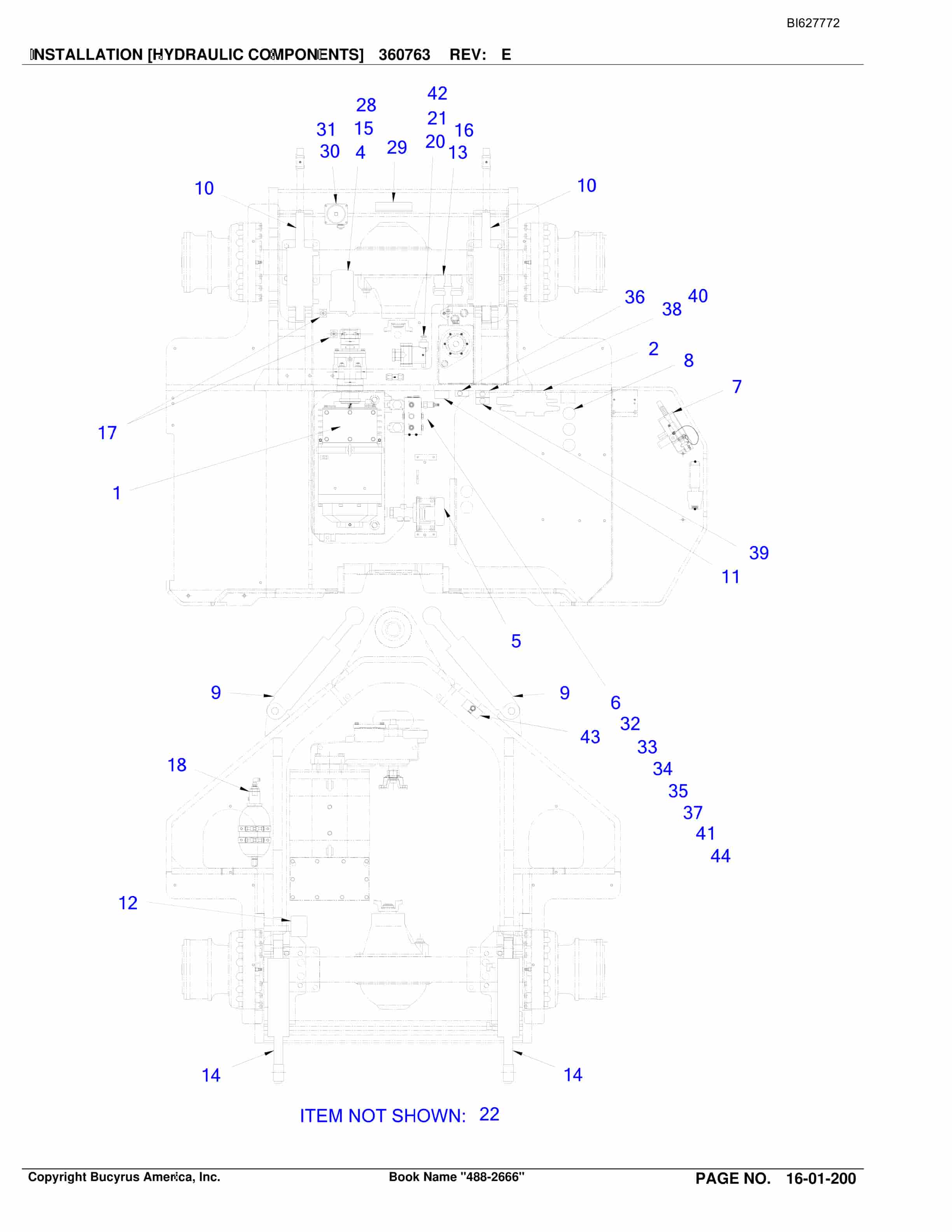 Bucyrus 488-2666 UN-A-TRAC Spare Parts List BI627772-3