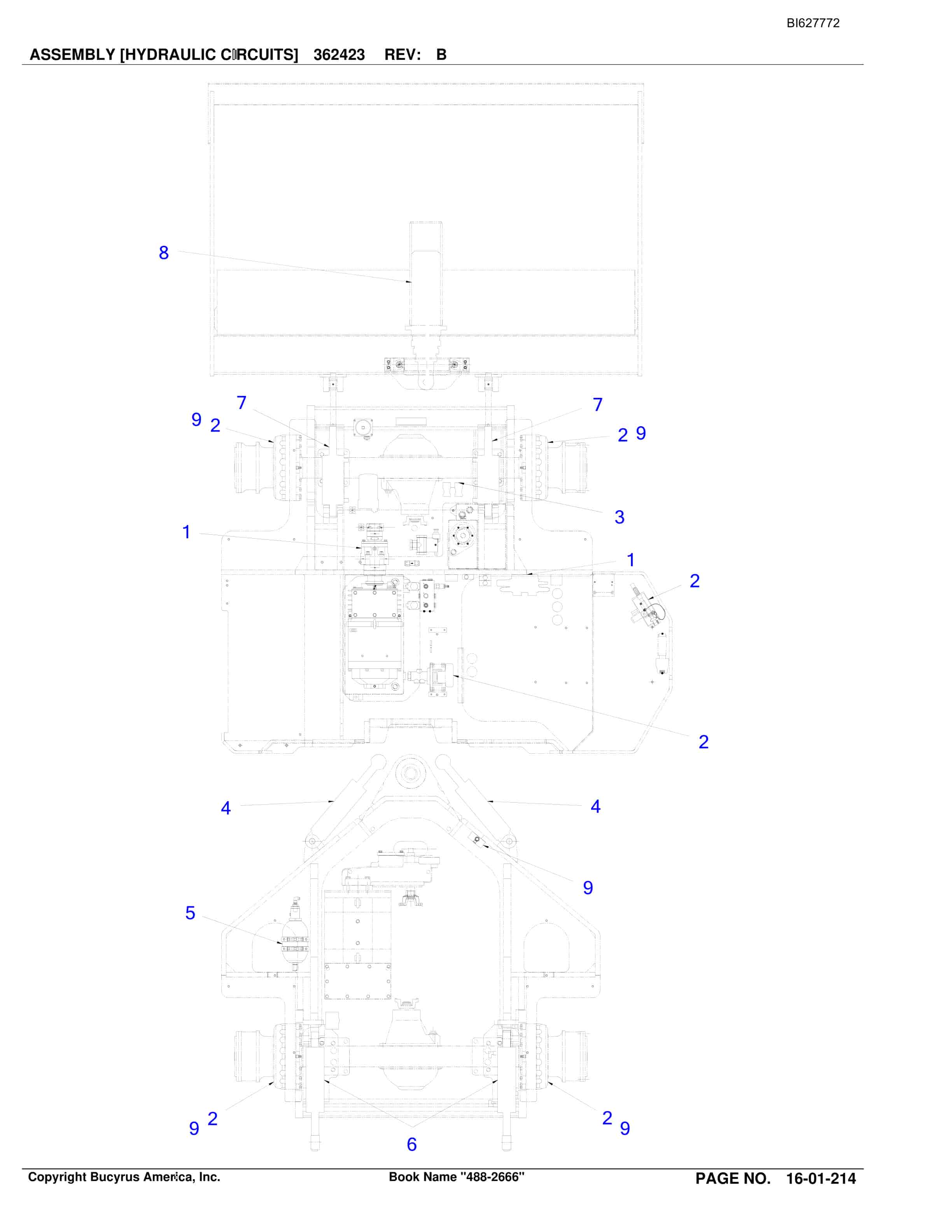 Bucyrus 488-2666 UN-A-TRAC Spare Parts List BI627772-5