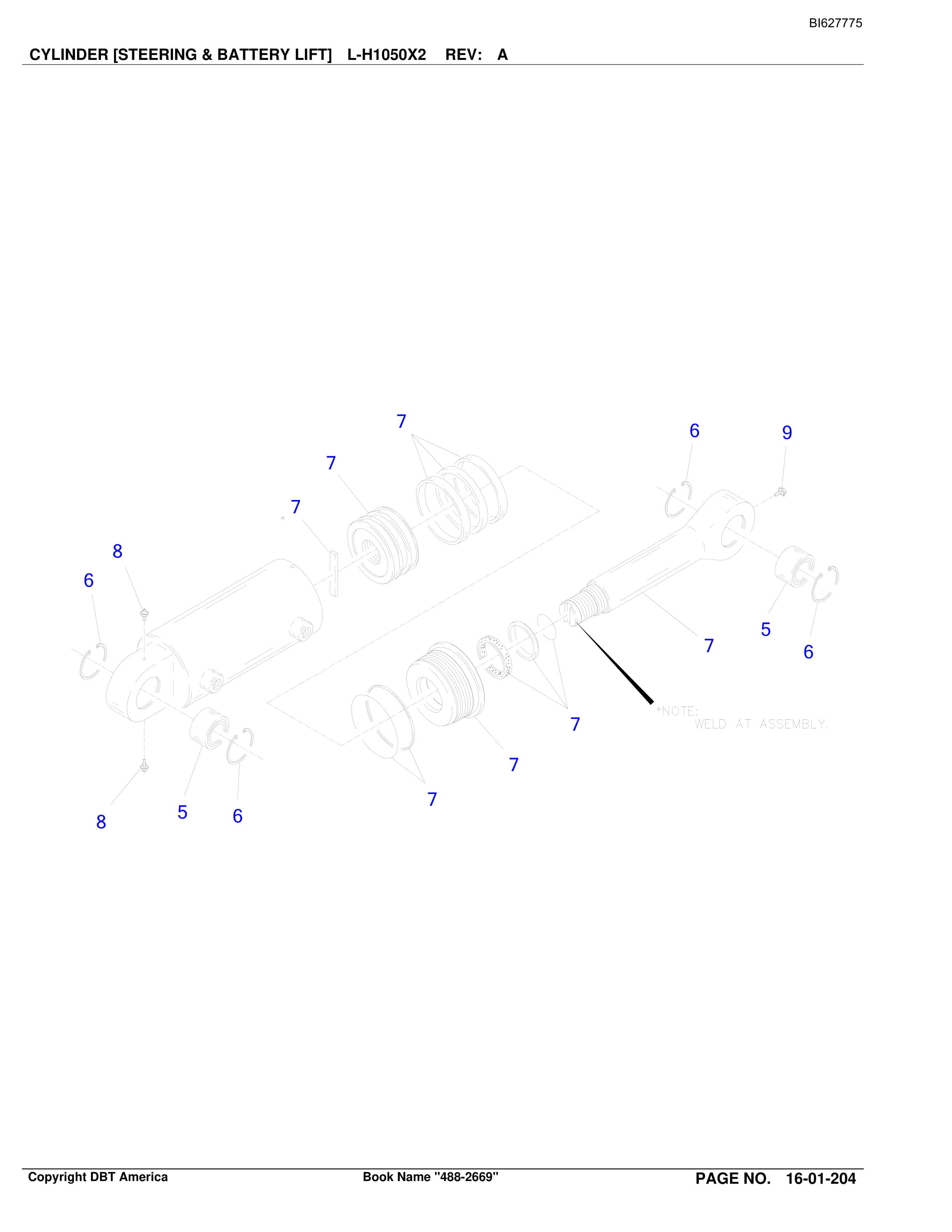 Bucyrus 488-2669 UN-A-TRAC Parts Catalog BI627775-5