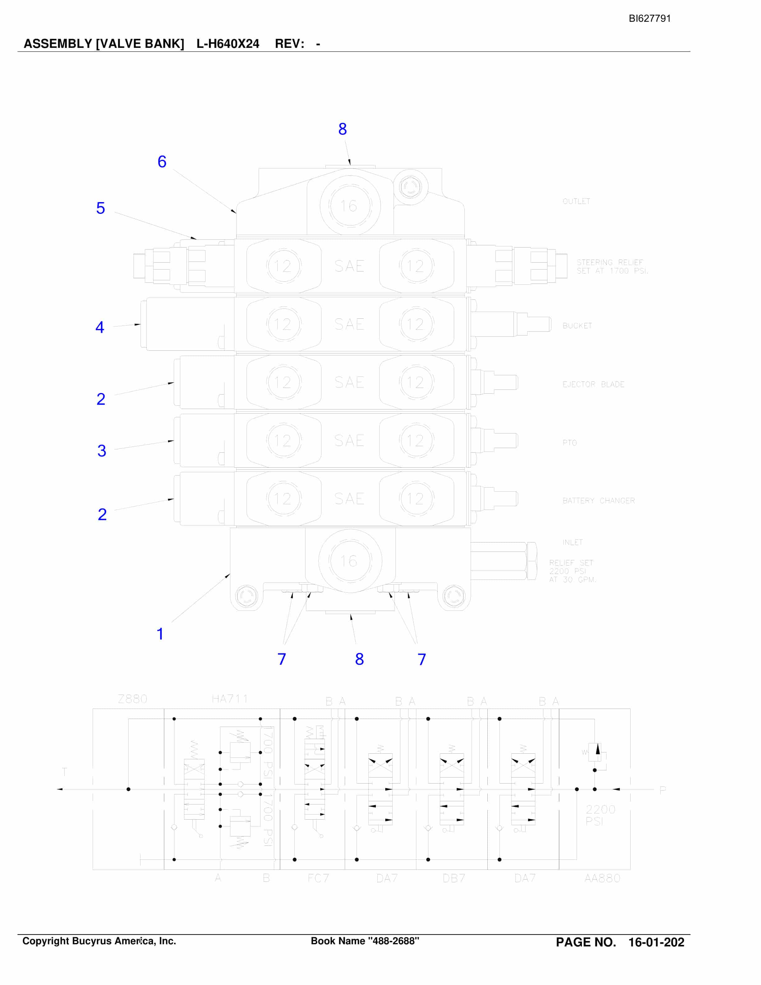 Bucyrus 488-2688 UN-A-TRAC Spare Parts List BI627791-3