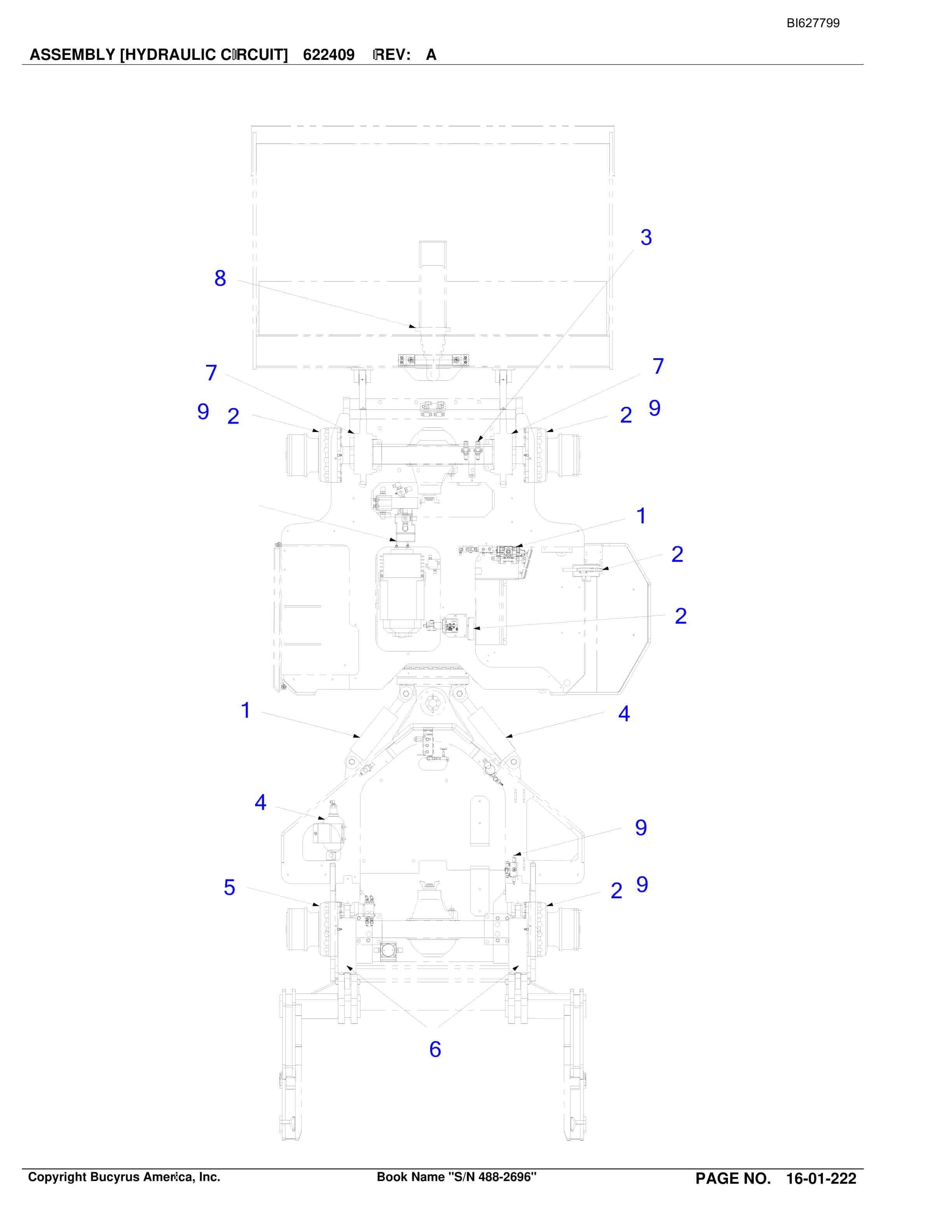 Bucyrus 488-2696 UN-A-TRAC Spare Parts List BI627799-4