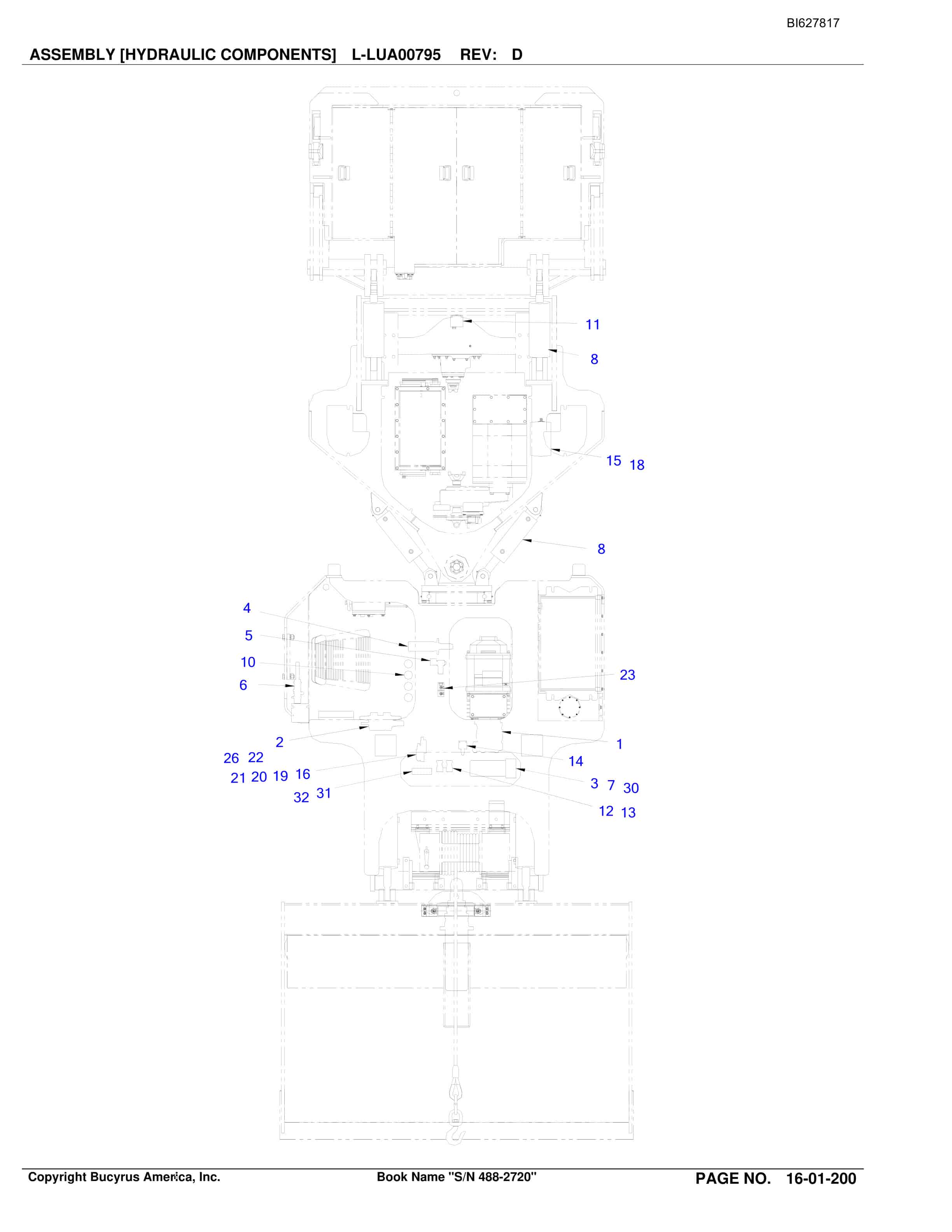 Bucyrus 488-2720 UN-A-TRAC Spare Parts List BI627817-4