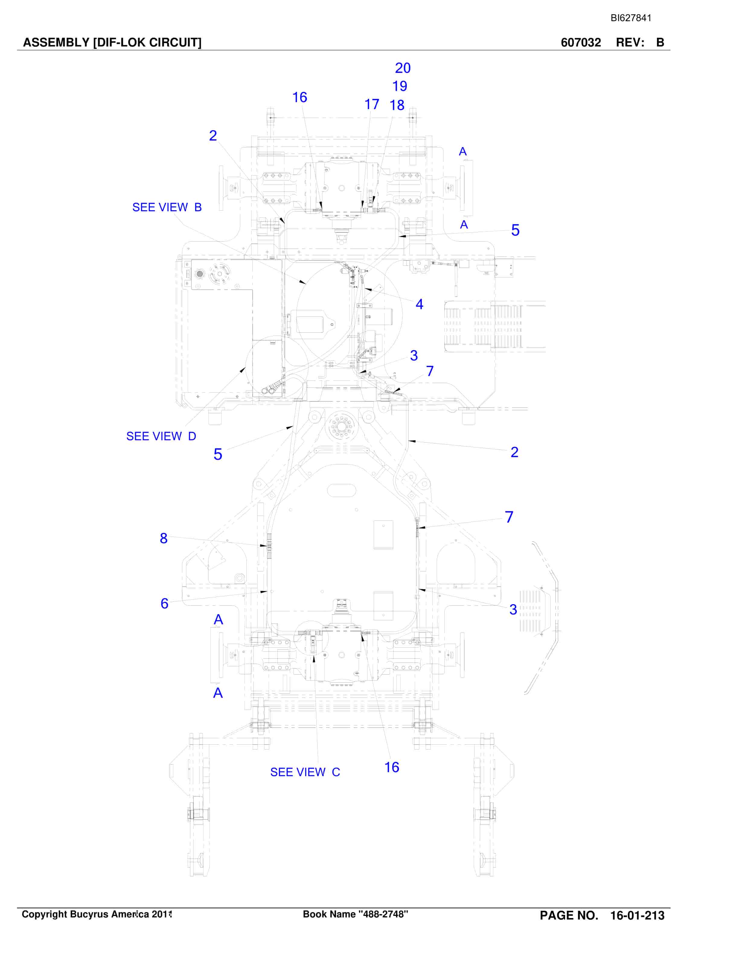 Bucyrus 488-2748 UN-A-TRAC Spare Parts List BI627841-4