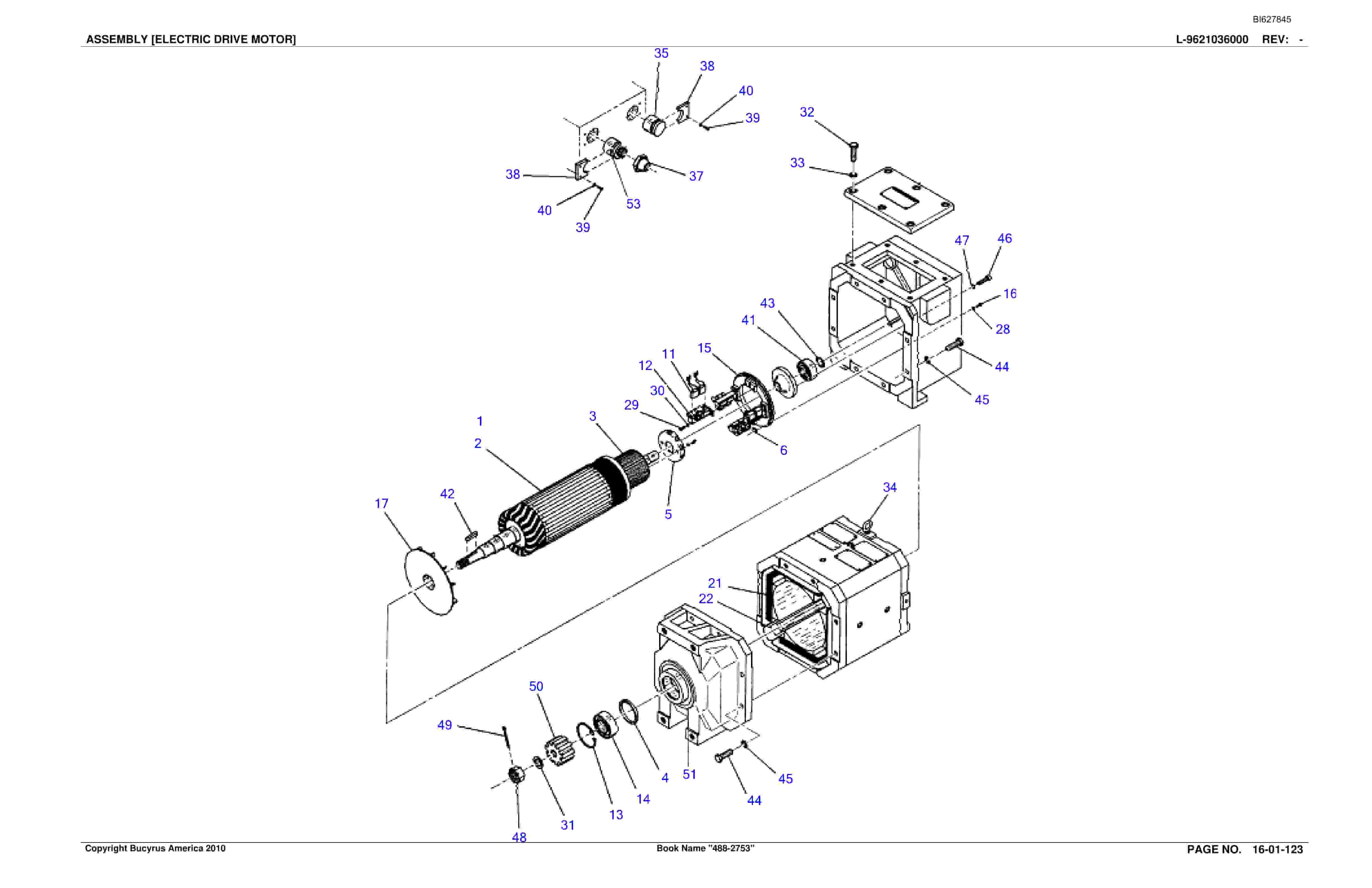 Bucyrus 488-2753 UN-A-TRAC Spare Parts List BI627845-3