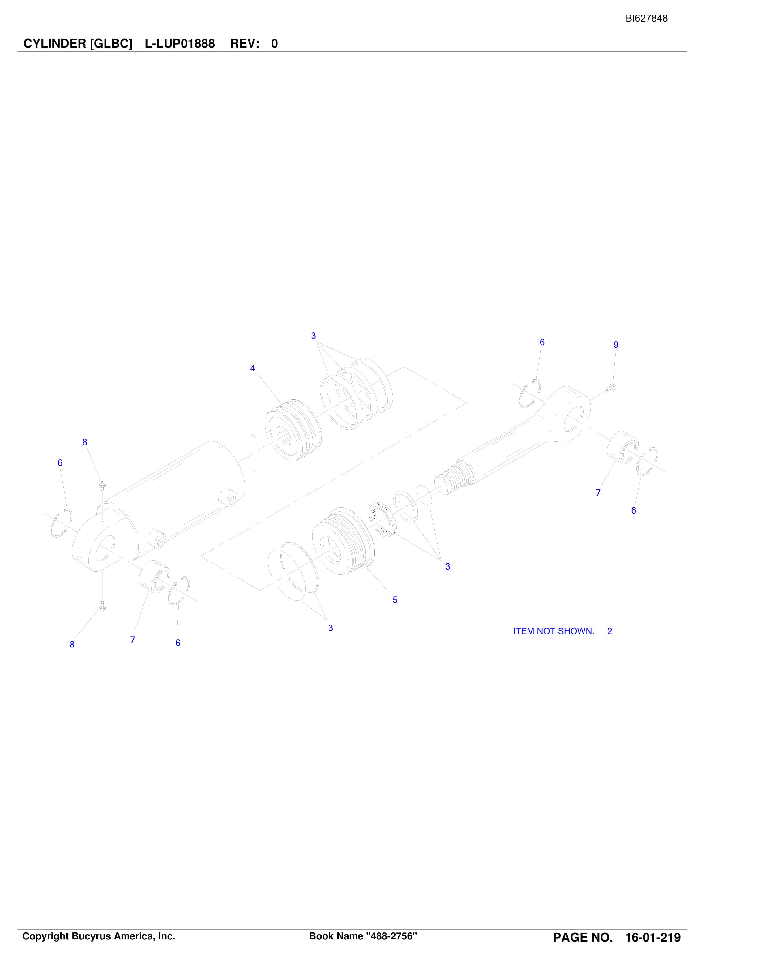 Bucyrus 488-2756 UN-A-TRAC Spare Parts List BI627848-4