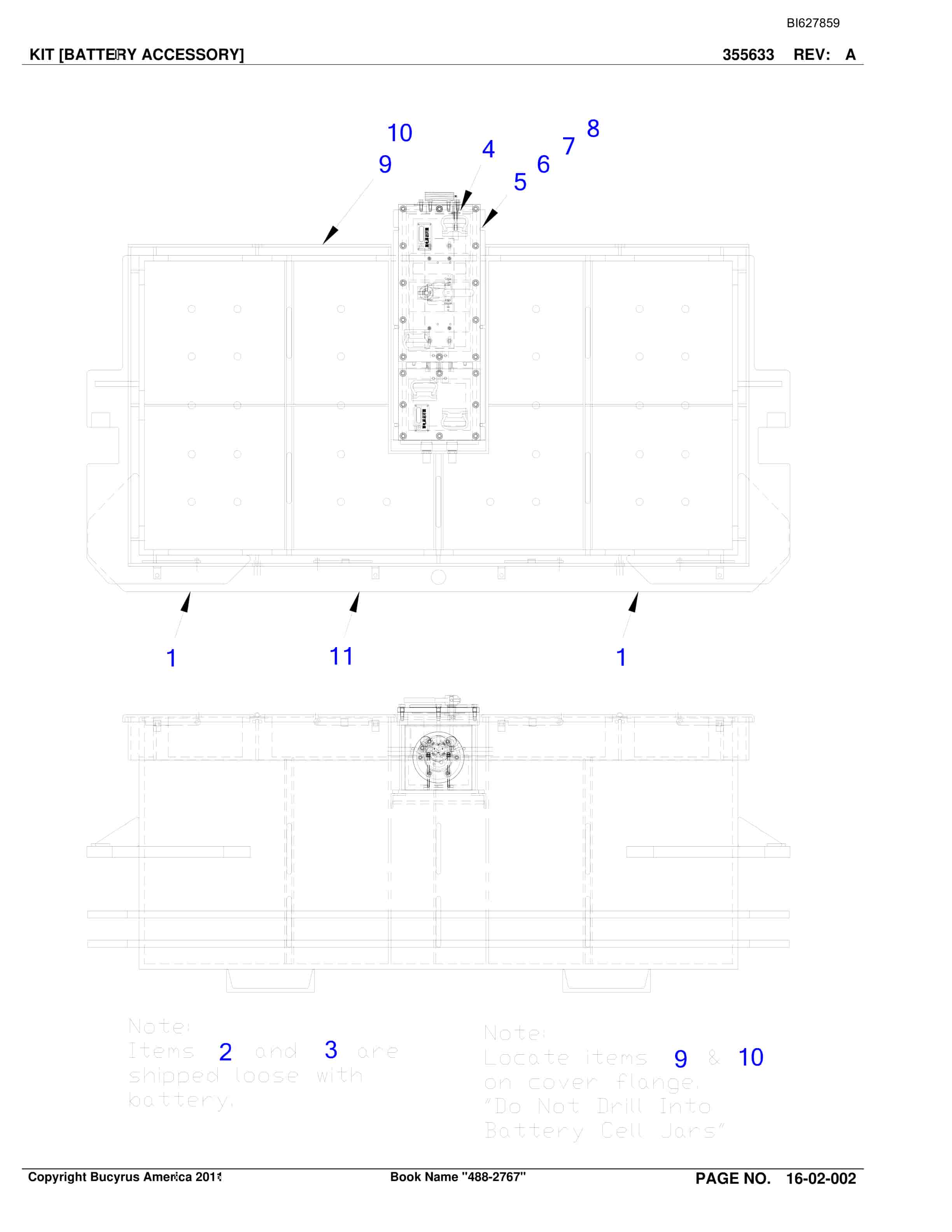 Bucyrus 488-2767 UN-A-TRAC Spare Parts List BI627859-5