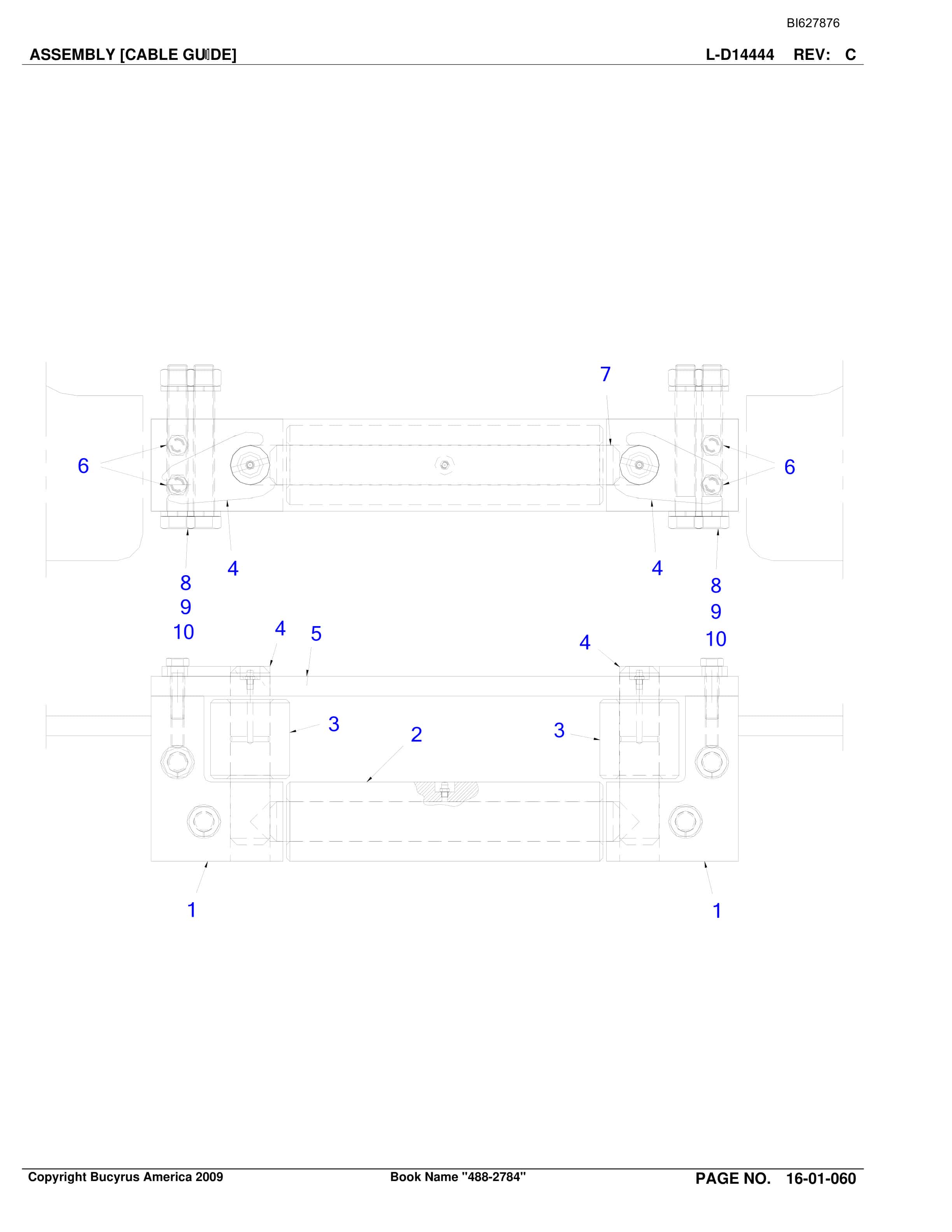 Bucyrus 488-2784 UN-A-TRAC Spare Parts List BI627876-2