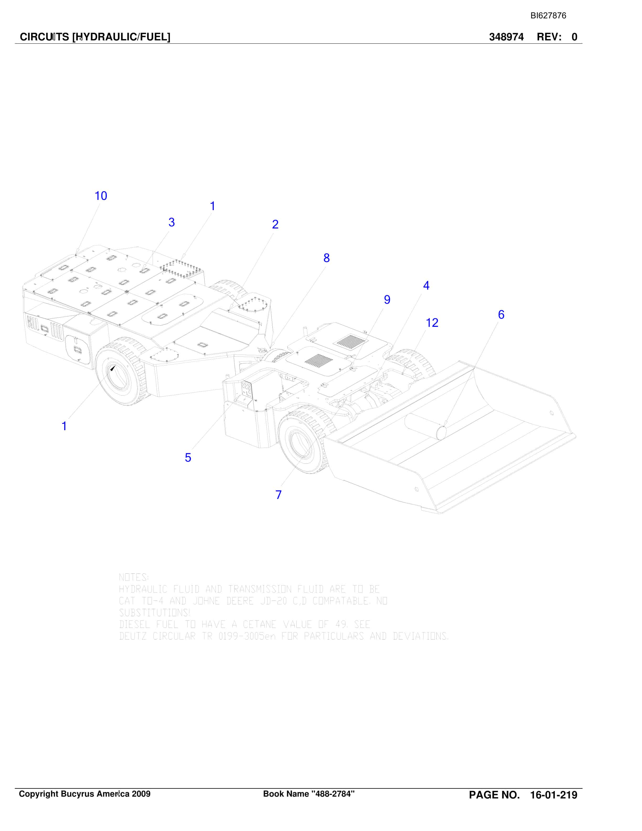 Bucyrus 488-2784 UN-A-TRAC Spare Parts List BI627876-4