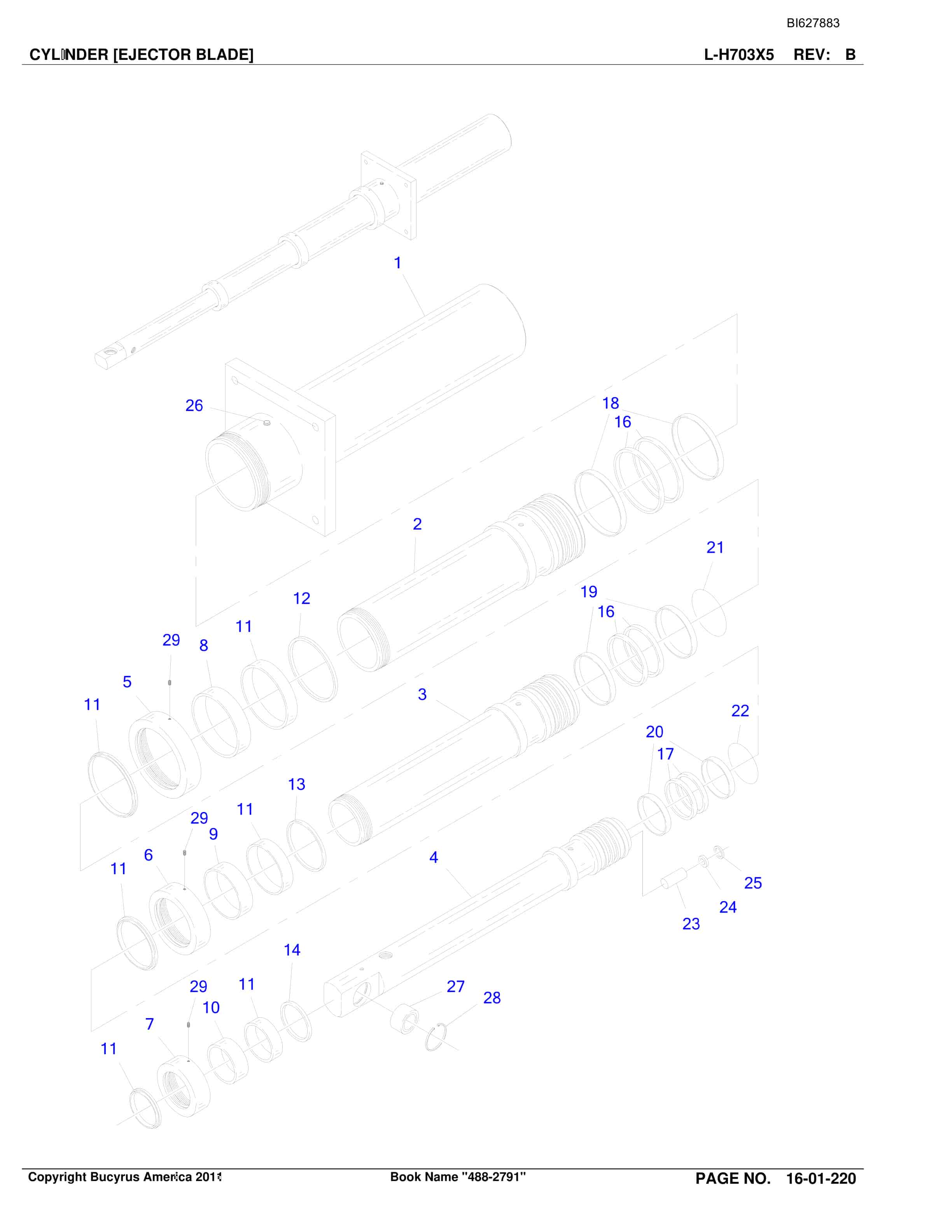 Bucyrus 488-2791 UN-A-TRAC Spare Parts List BI627883-4
