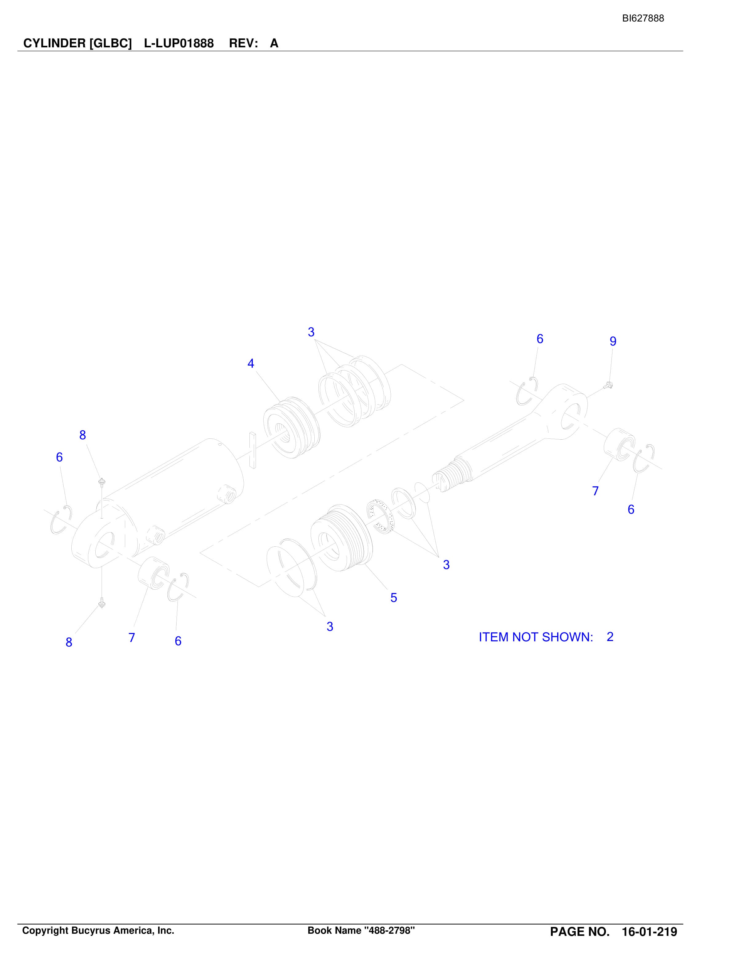 Bucyrus 488-2798 UN-A-TRAC Spare Parts List BI627888-4