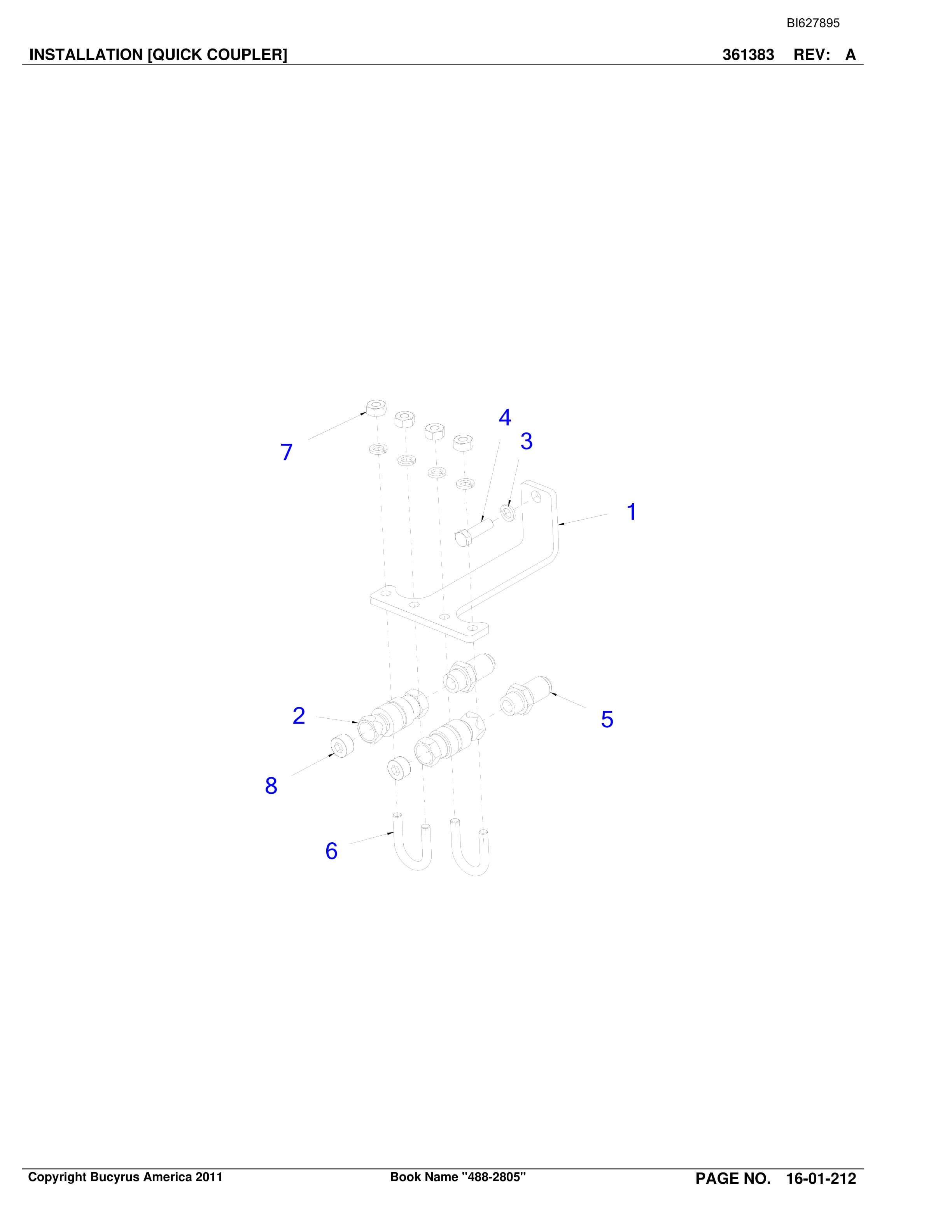 Bucyrus 488-2805 UN-A-TRAC Spare Parts List BI627895-3