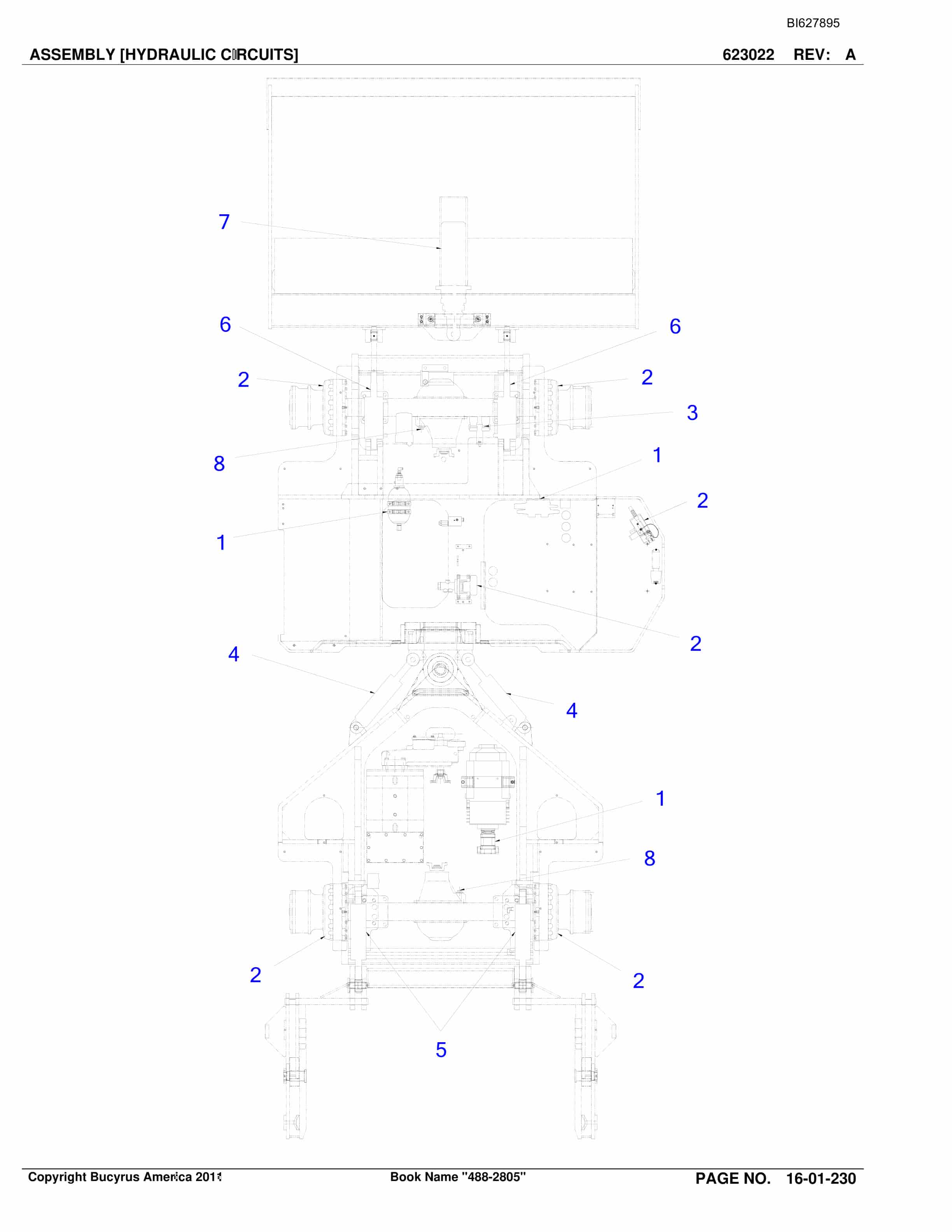 Bucyrus 488-2805 UN-A-TRAC Spare Parts List BI627895-5