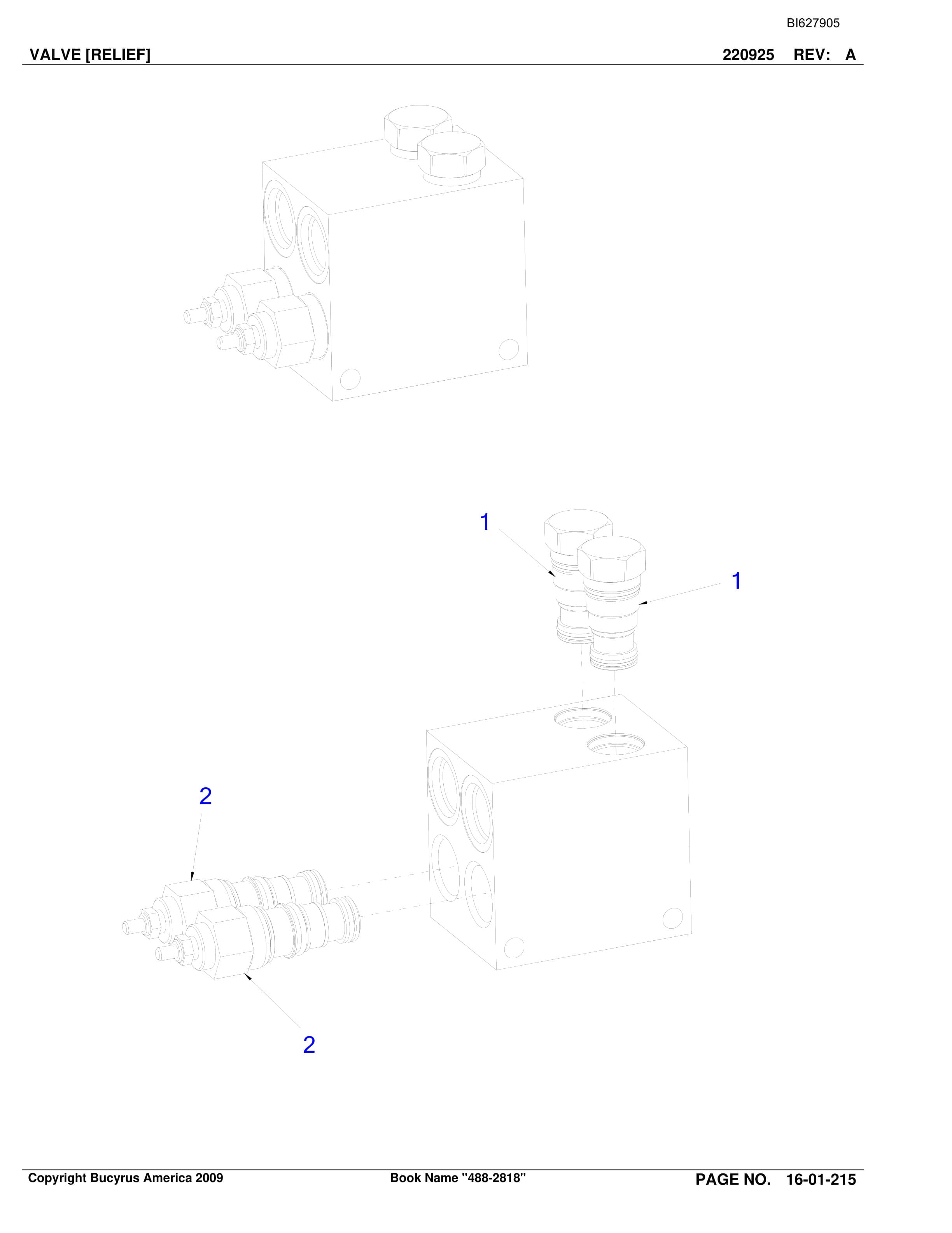Bucyrus 488-2818 UN-A-TRAC Spare Parts List BI627905-5
