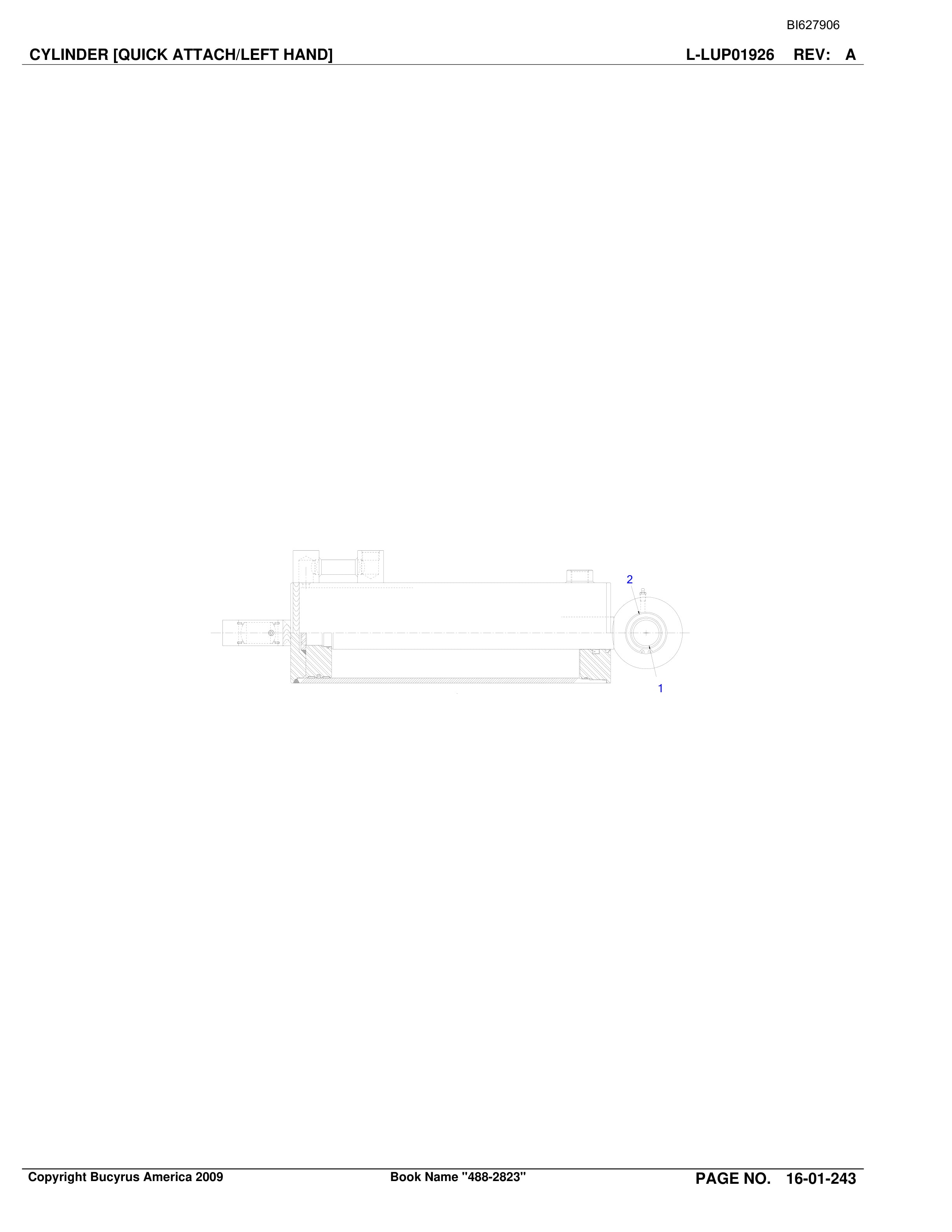 Bucyrus 488-2823 UN-A-TRAC Spare Parts List BI627906-5