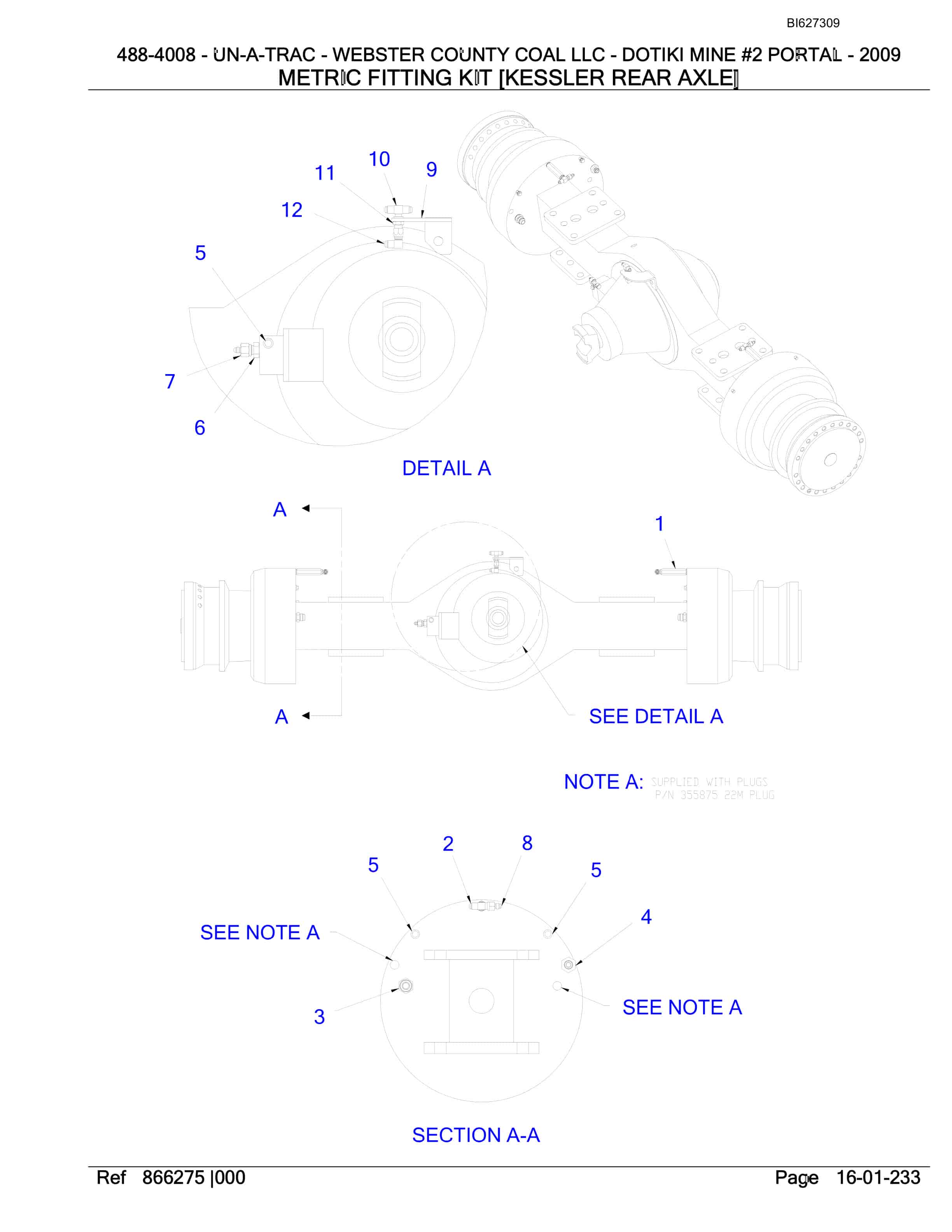 Bucyrus 488-4008 UN-A-TRAC Spare Parts List BI627309-5