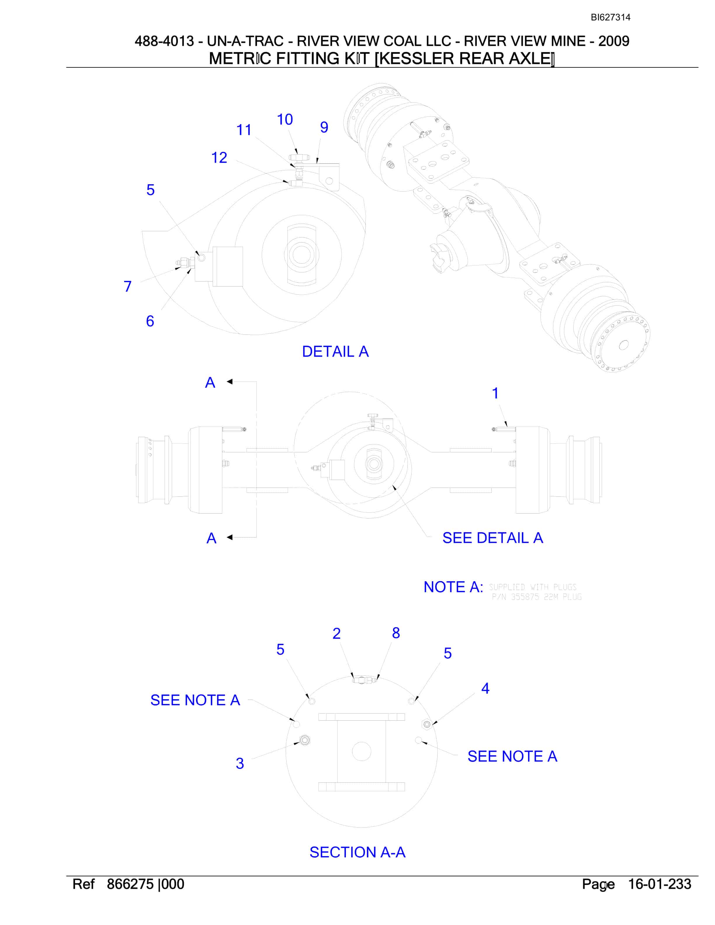 Bucyrus 488-4013 UN-A-TRAC Spare Parts List BI627314-4