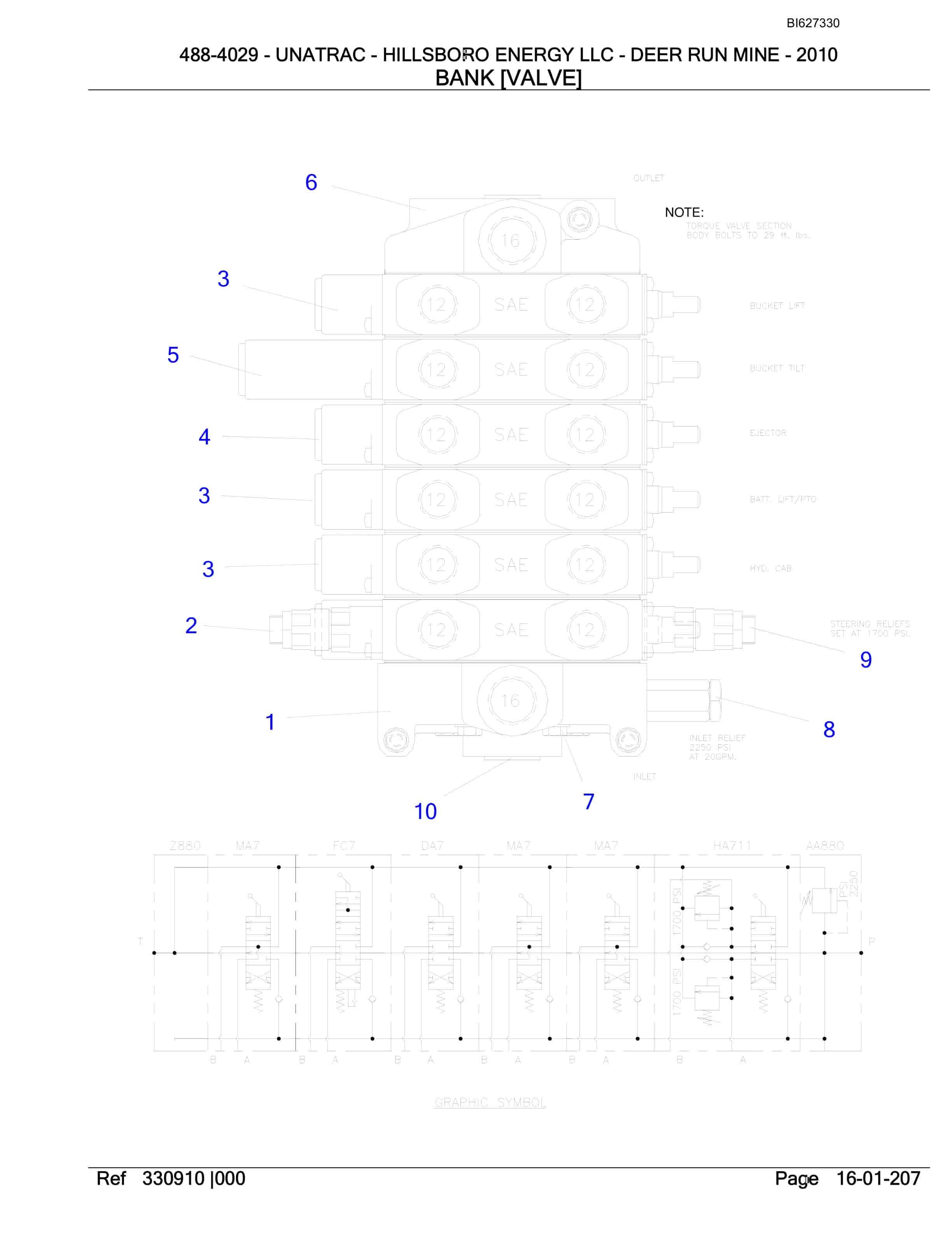 Bucyrus 488-4029 UN-A-TRAC Spare Parts List BI627330-4