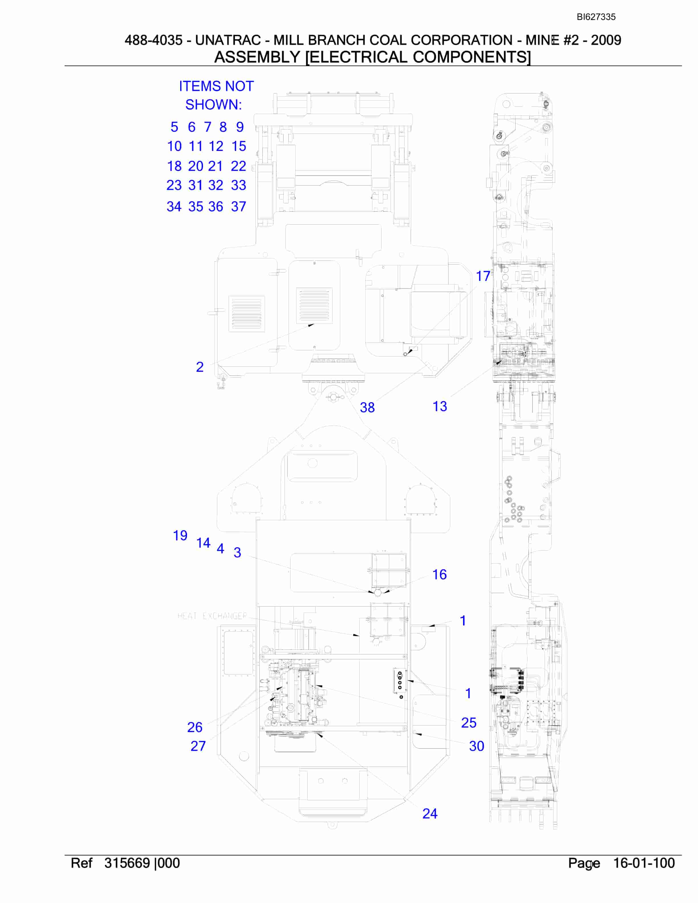 Bucyrus 488-4035 UN-A-TRAC Spare Parts List BI627335-2