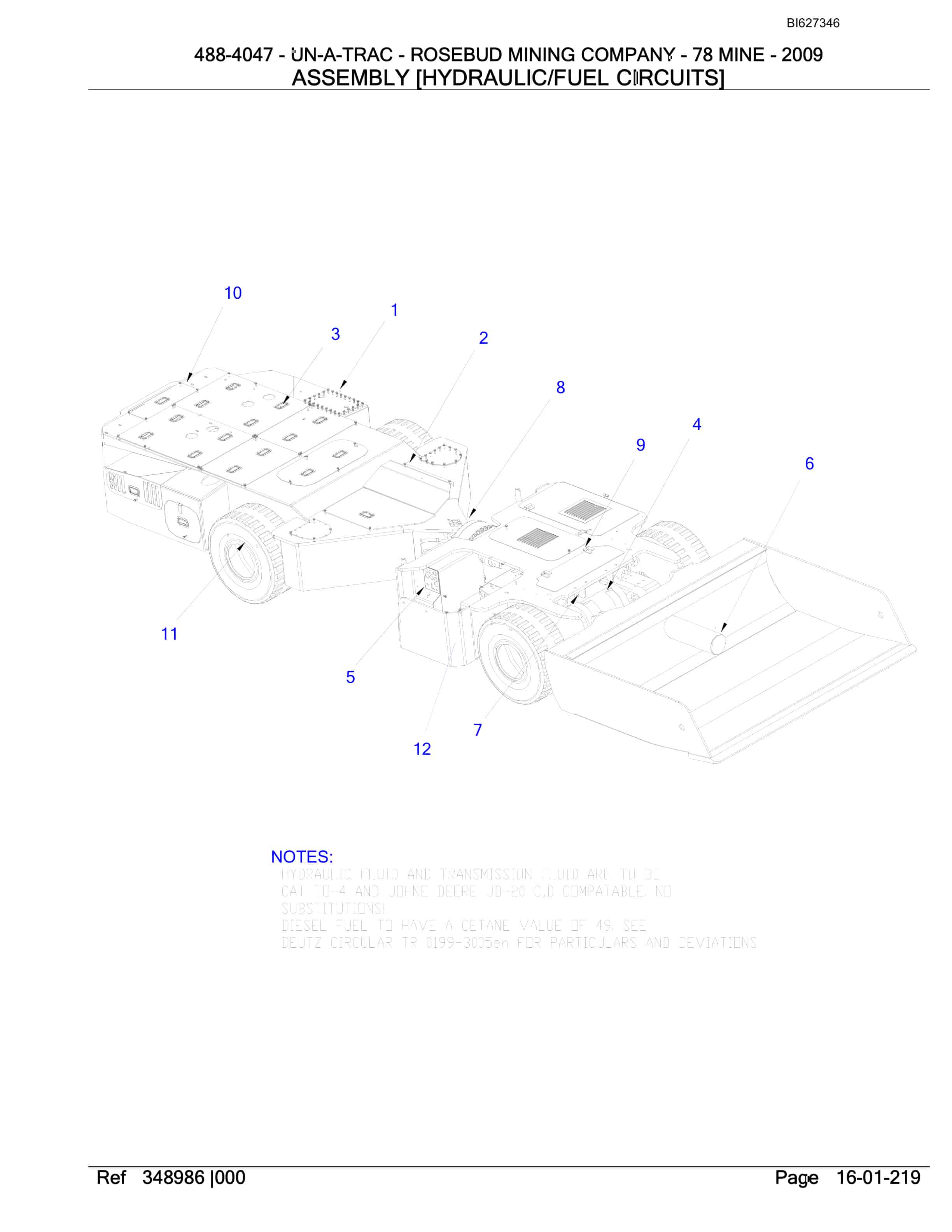 Bucyrus 488-4047 UN-A-TRAC Spare Parts List BI627346-5