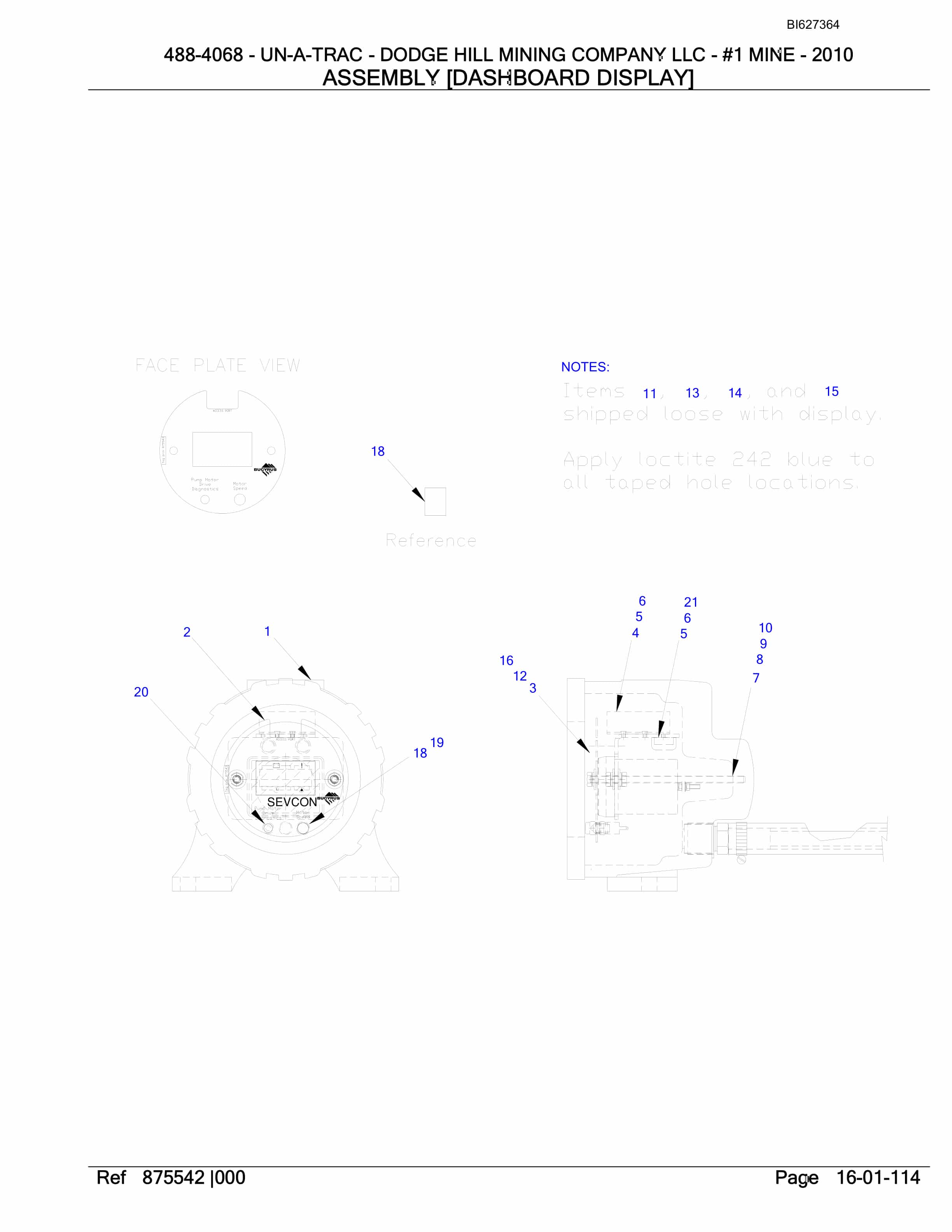 Bucyrus 488-4068 UN-A-TRAC Spare Parts List BI627364-2