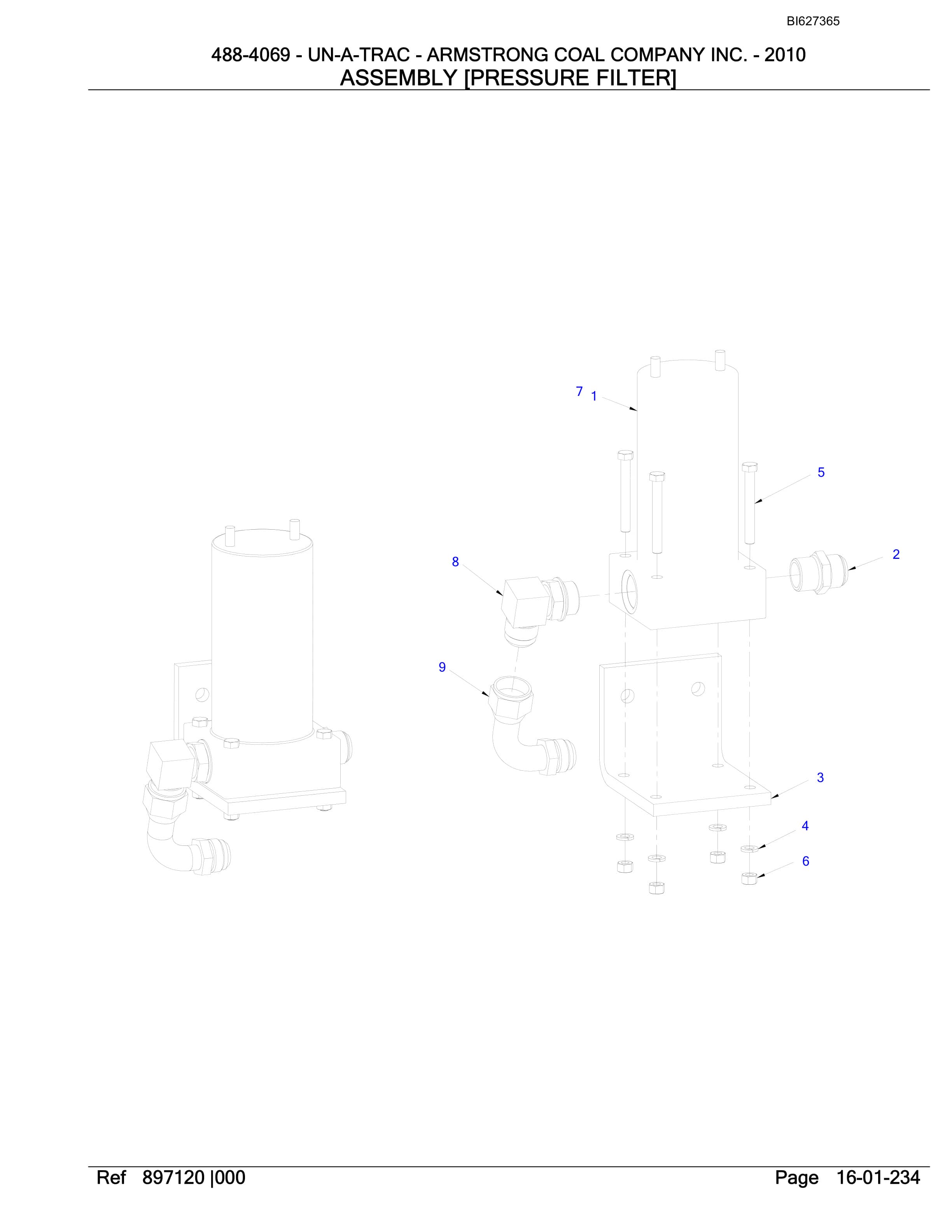 Bucyrus 488-4069 UN-A-TRAC Spare Parts List BI627365-4